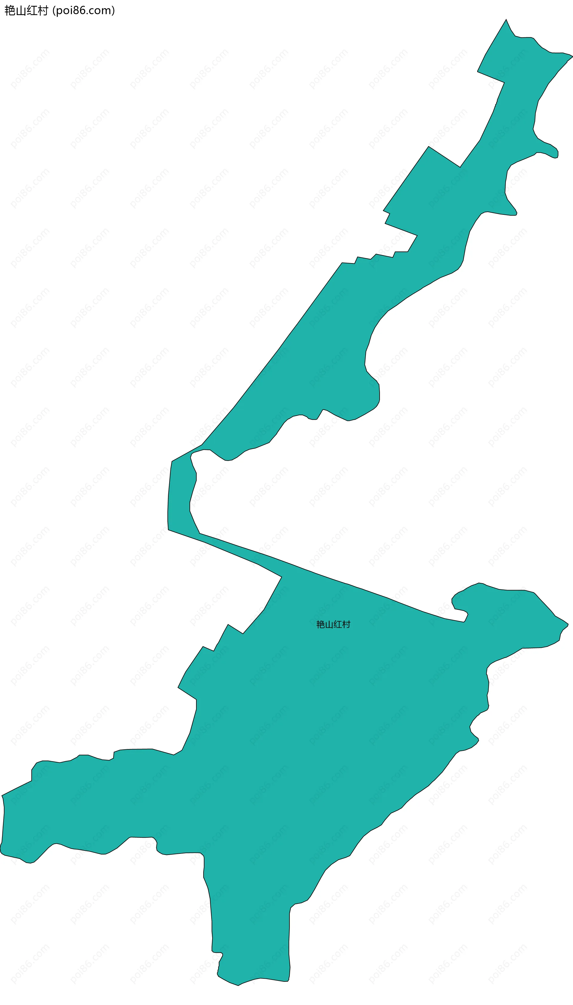 艳山红村边界地图