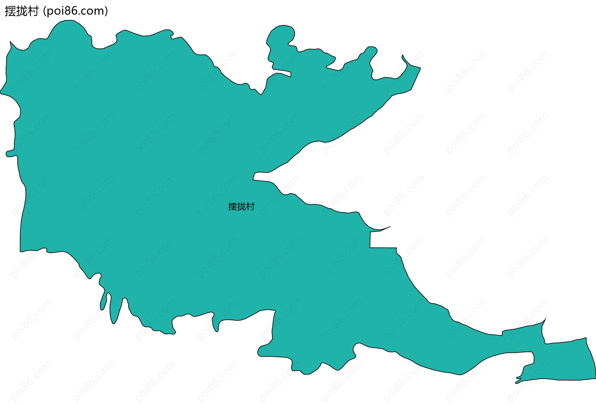 摆拢村边界地图