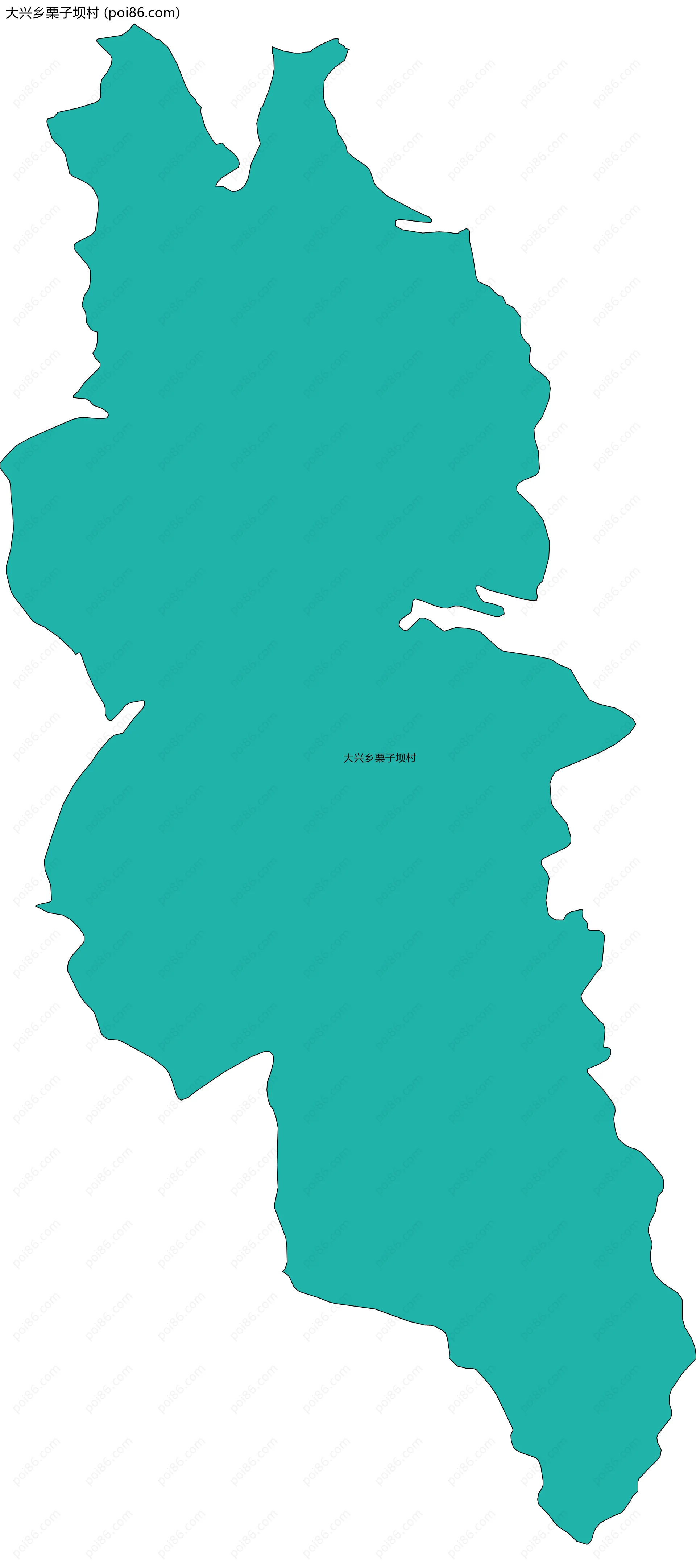 大兴乡栗子坝村边界地图