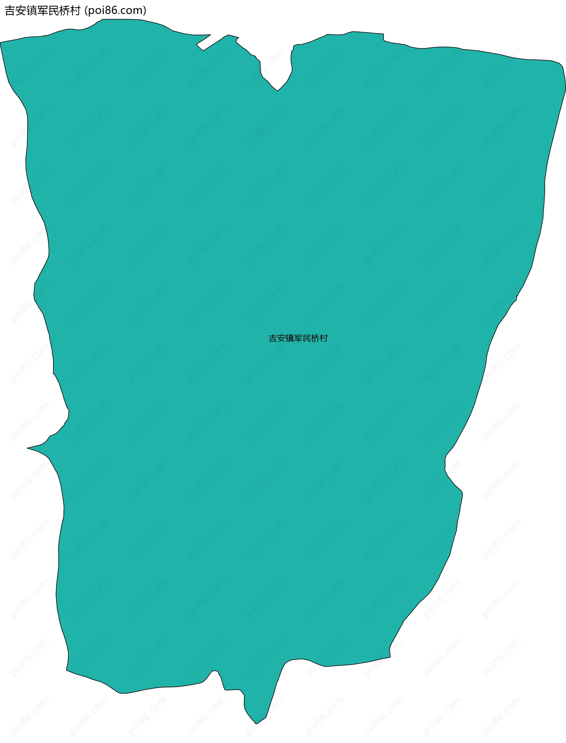 吉安镇军民桥村边界地图