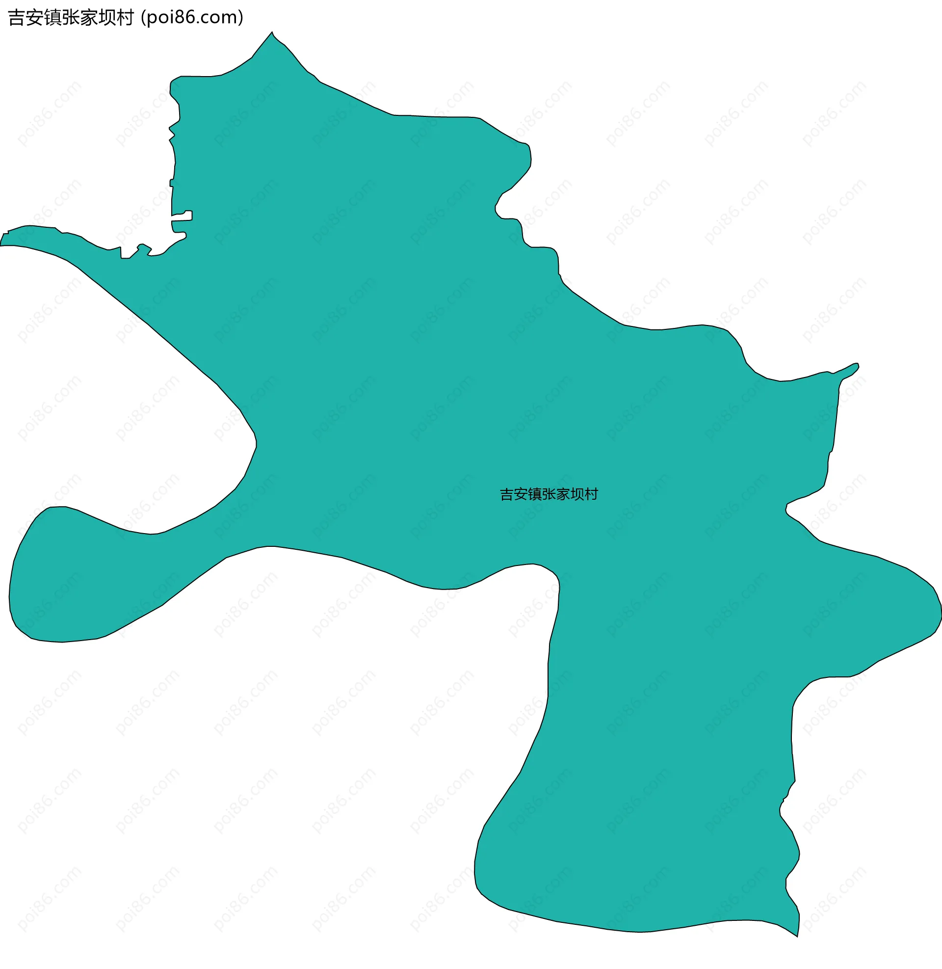 吉安镇张家坝村边界地图