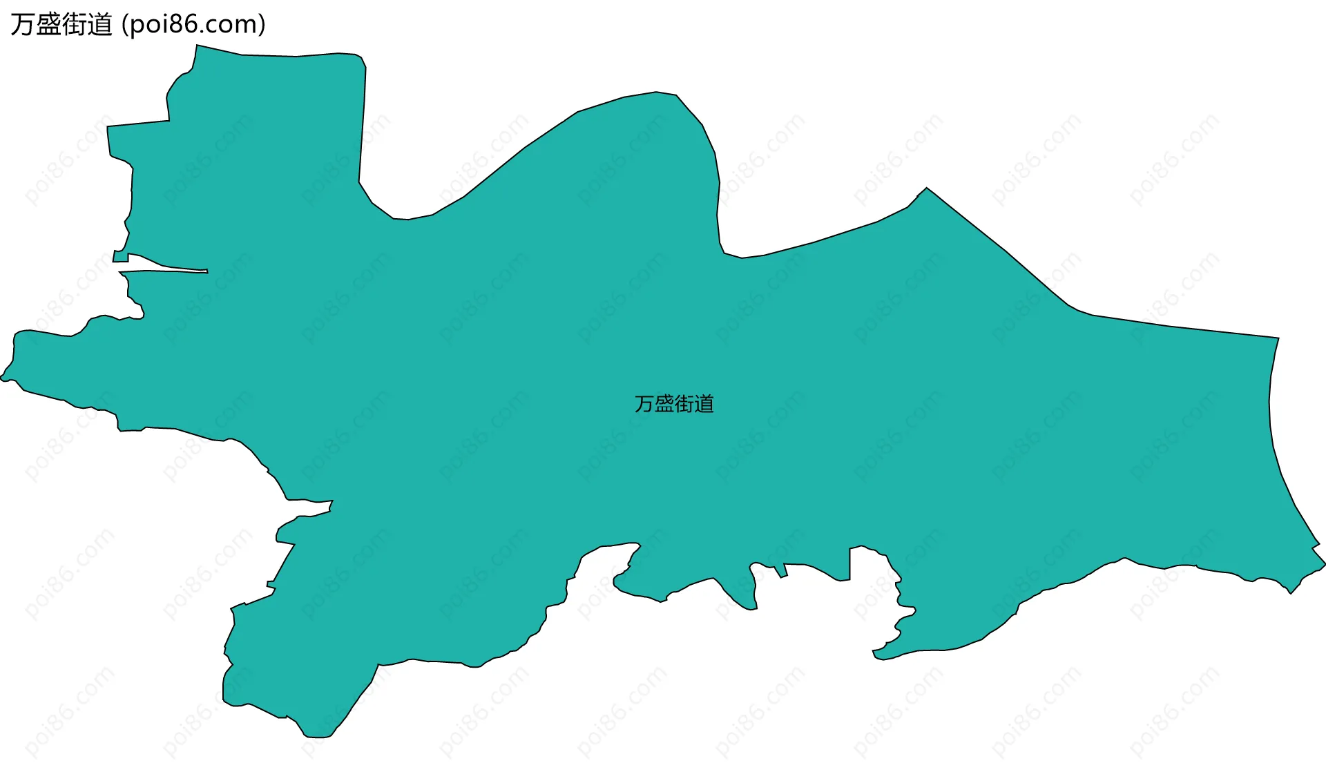 万盛街道边界地图