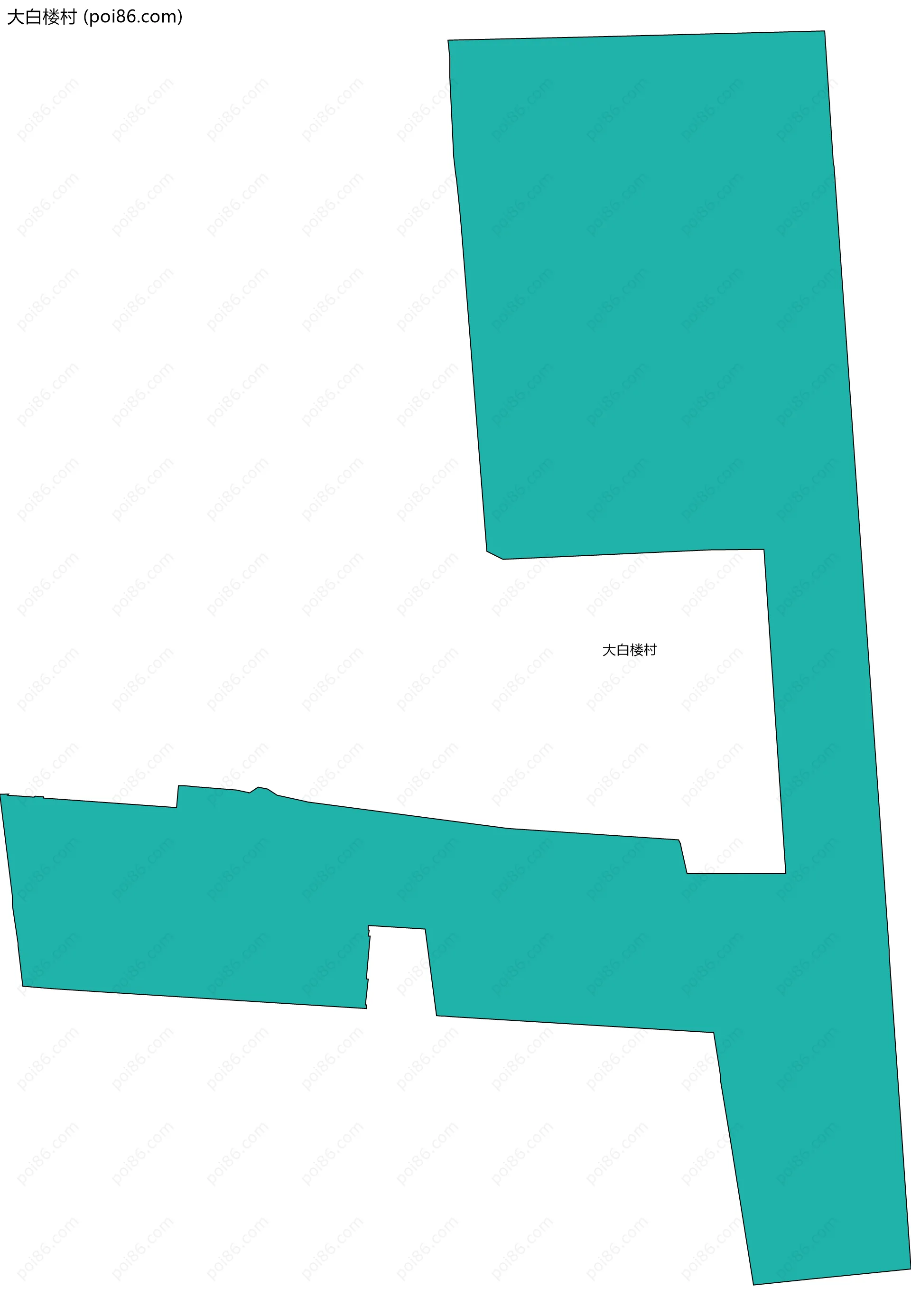 大白楼村边界地图