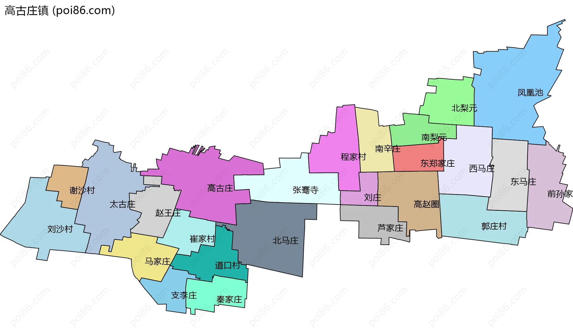 高古庄镇边界地图(五级行政区划)