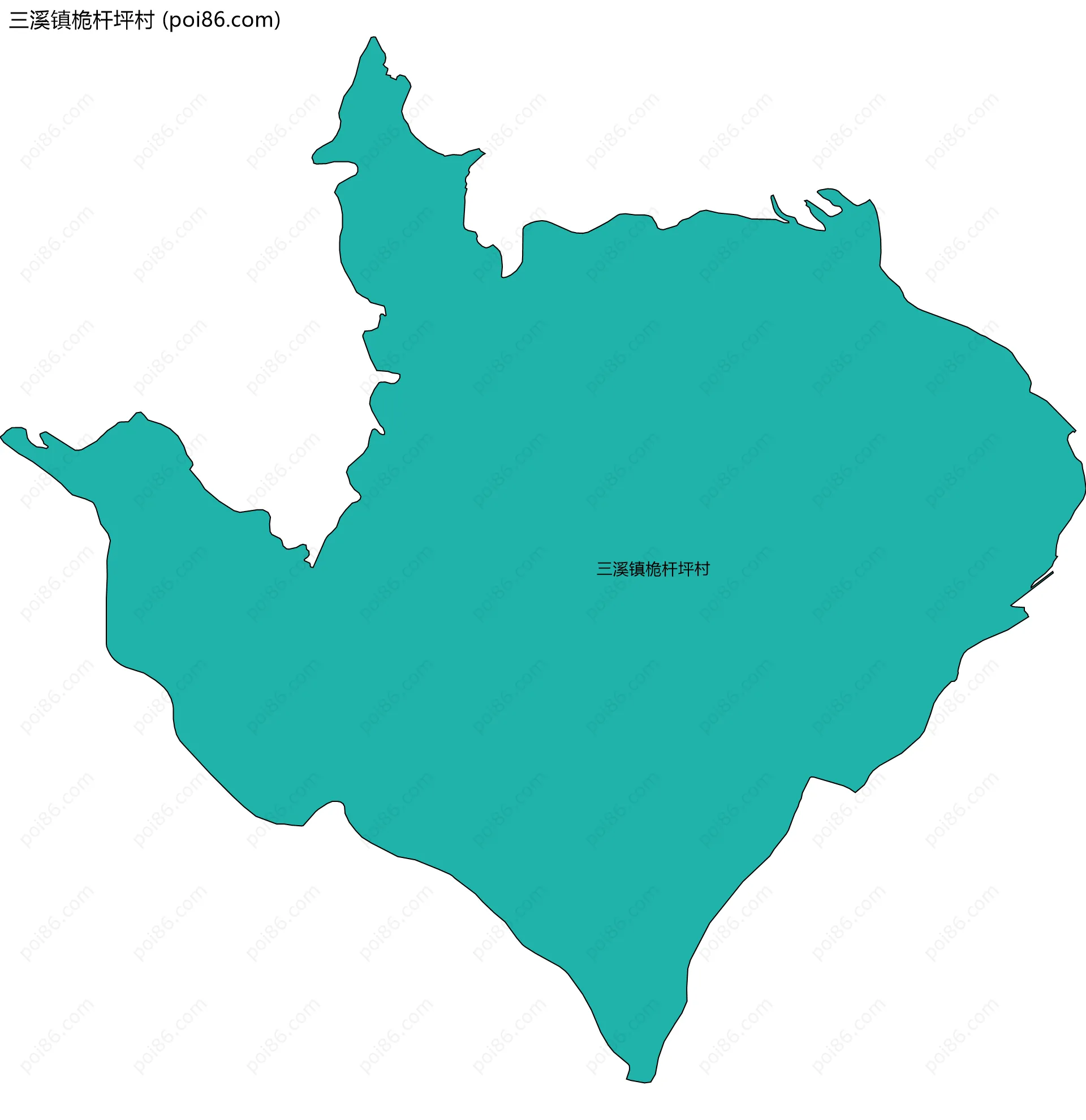 三溪镇桅杆坪村边界地图