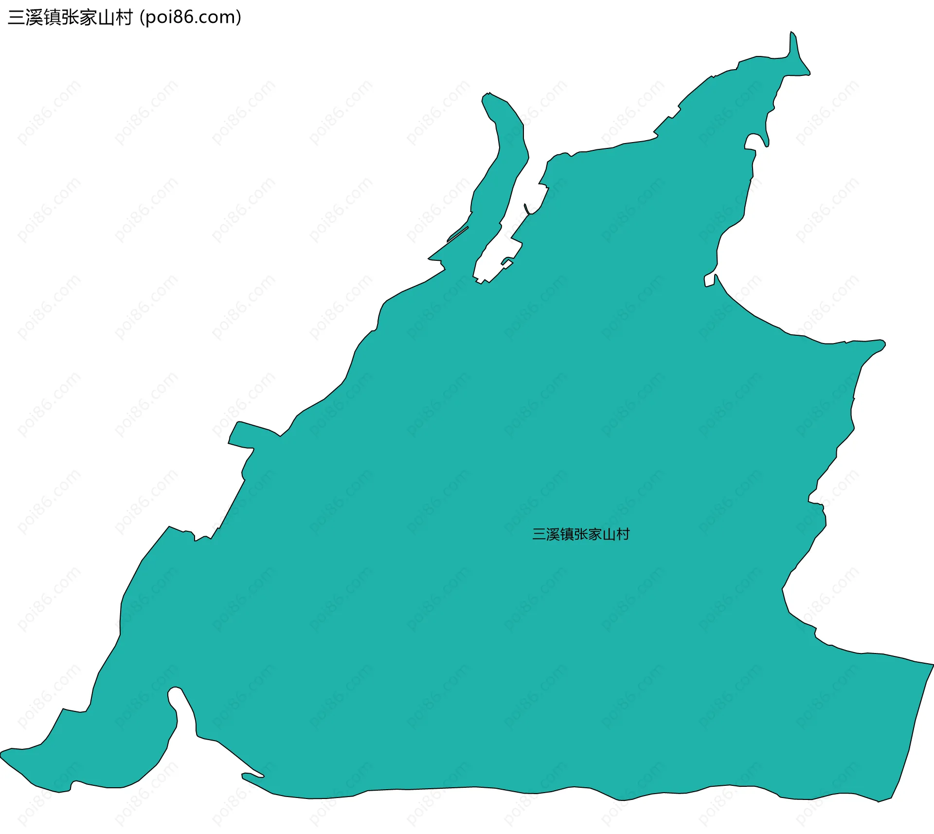 三溪镇张家山村边界地图