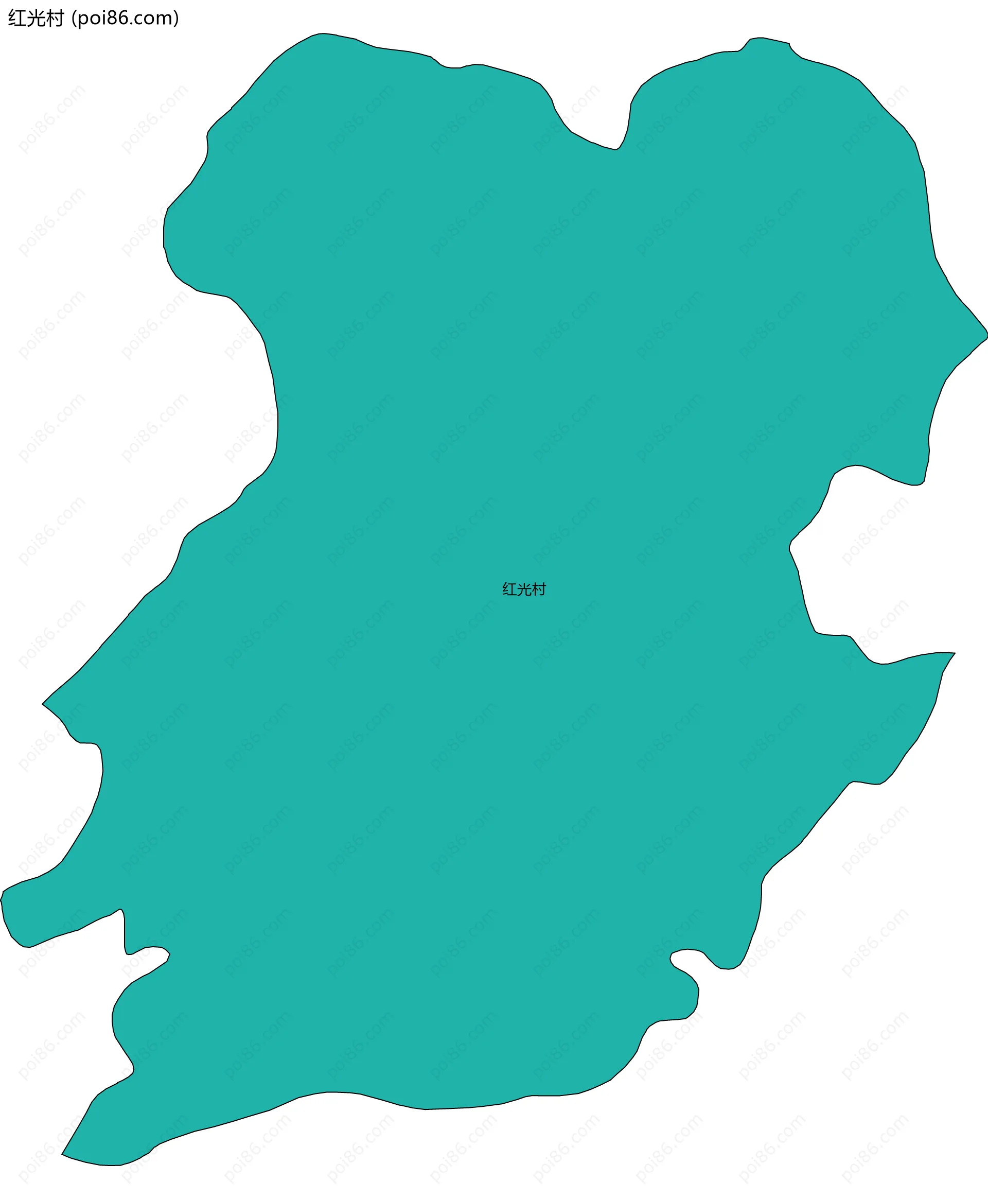 红光村边界地图