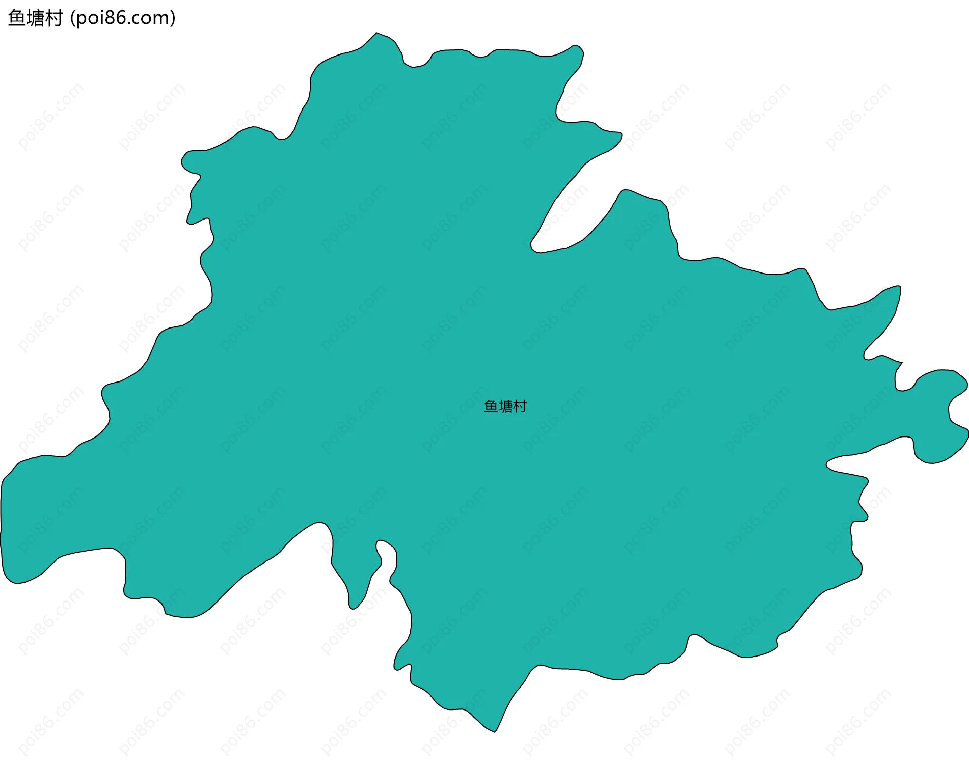 鱼塘村边界地图