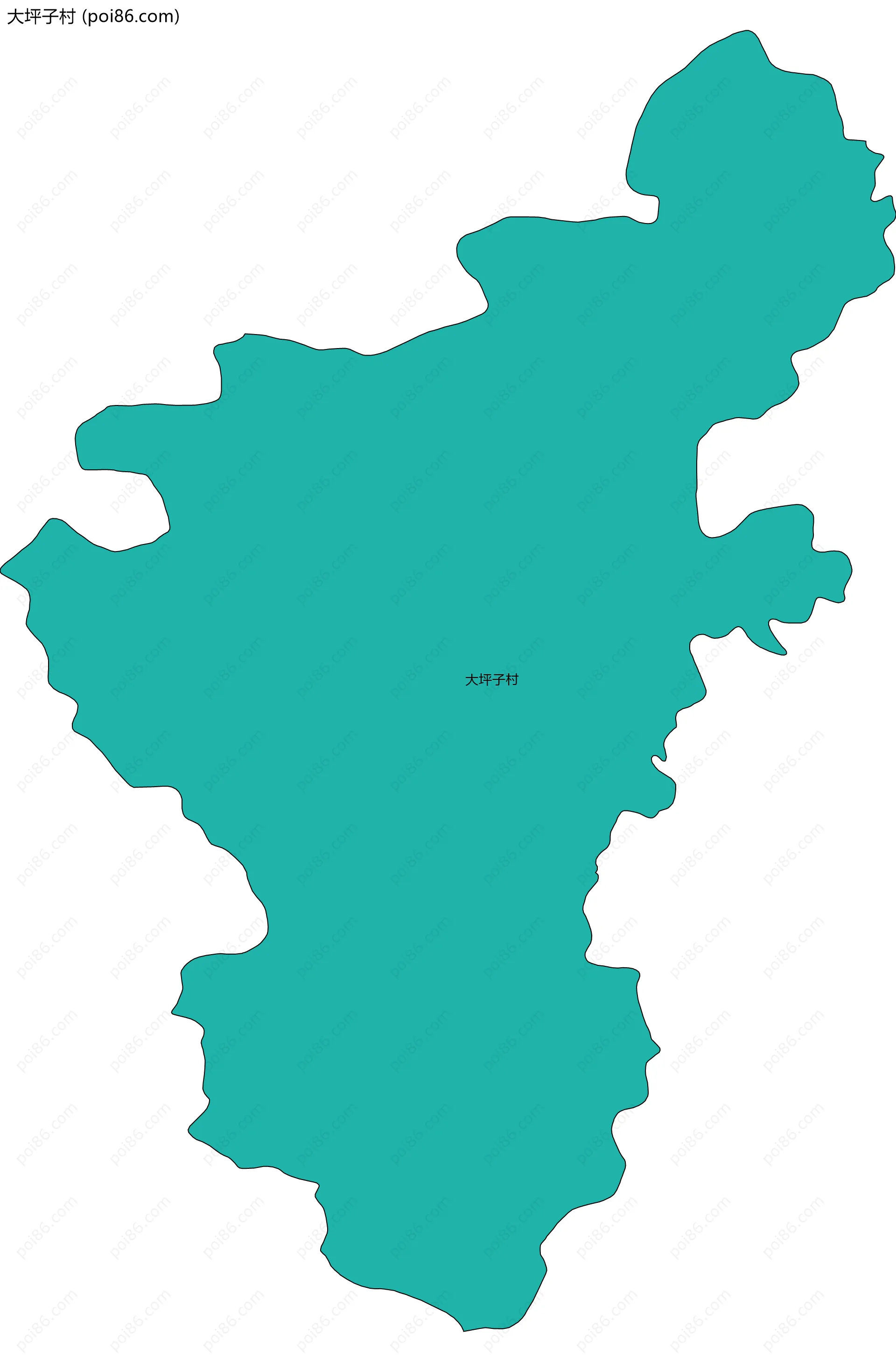 大坪子村边界地图