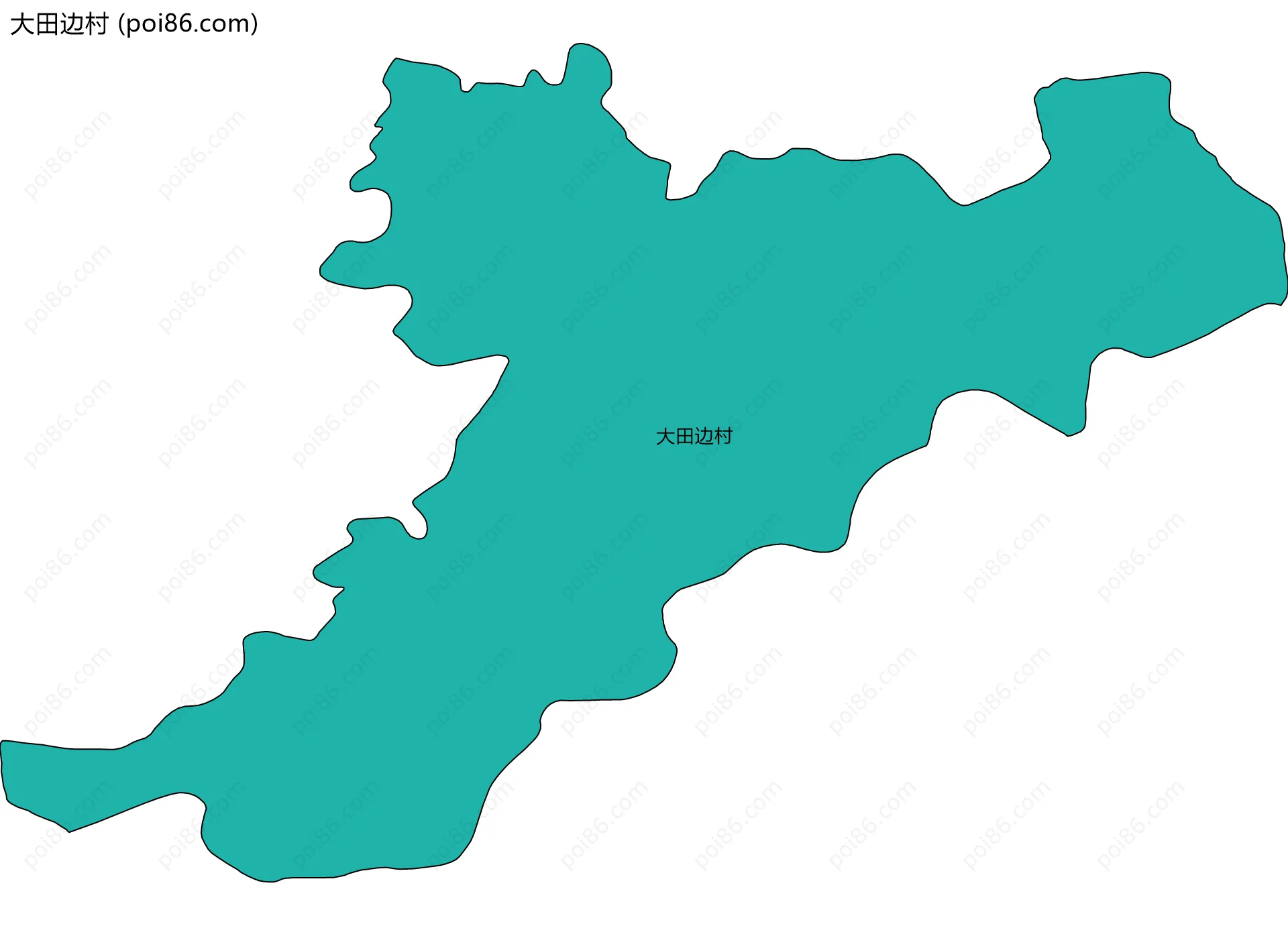 大田边村边界地图