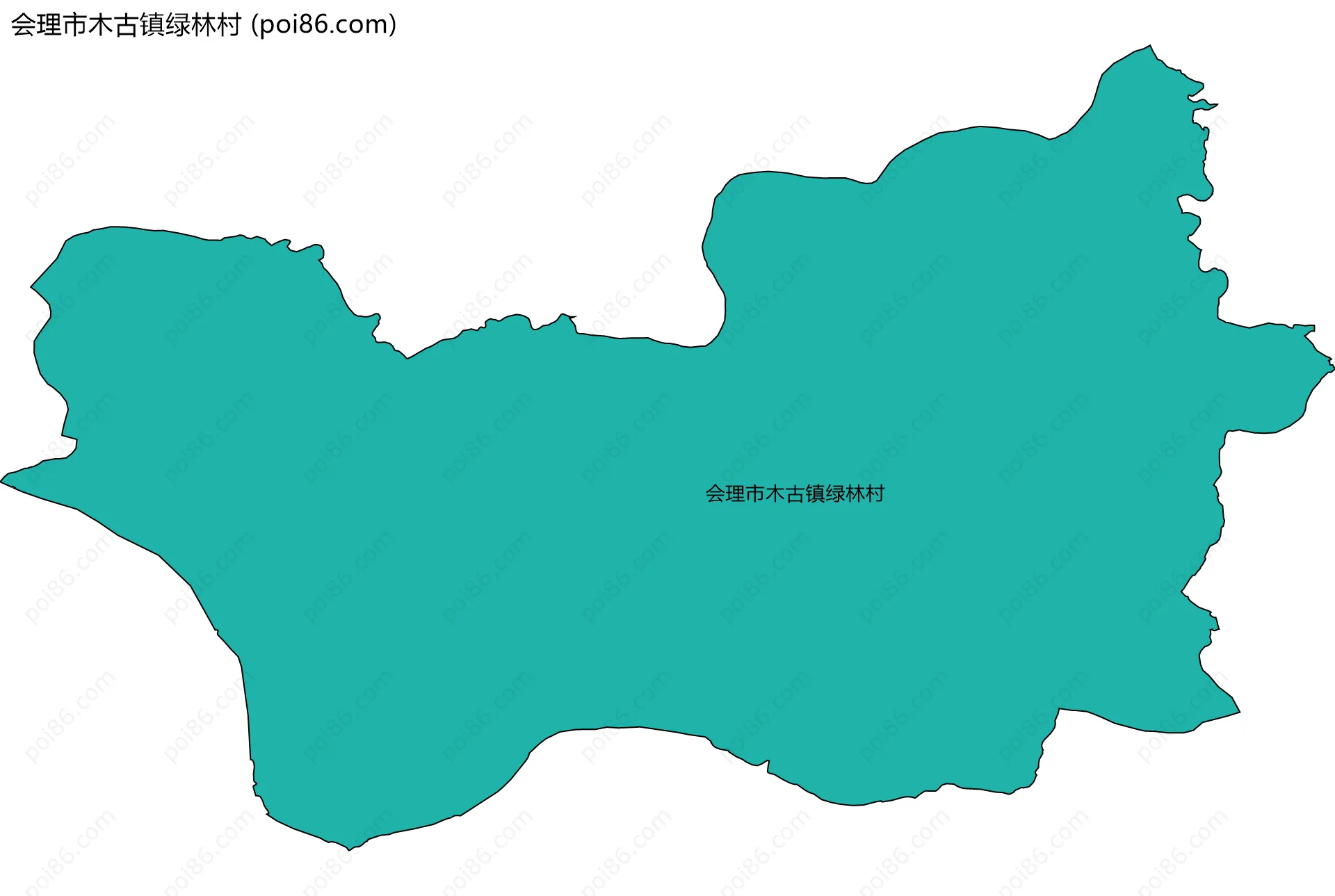 会理市木古镇绿林村边界地图