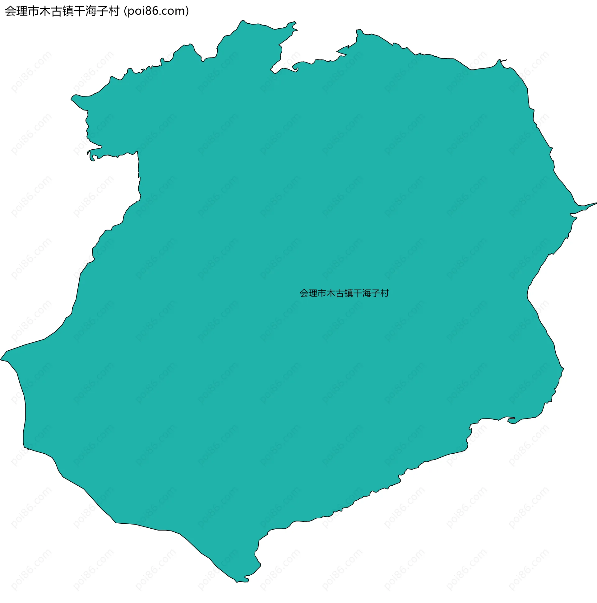 会理市木古镇干海子村边界地图