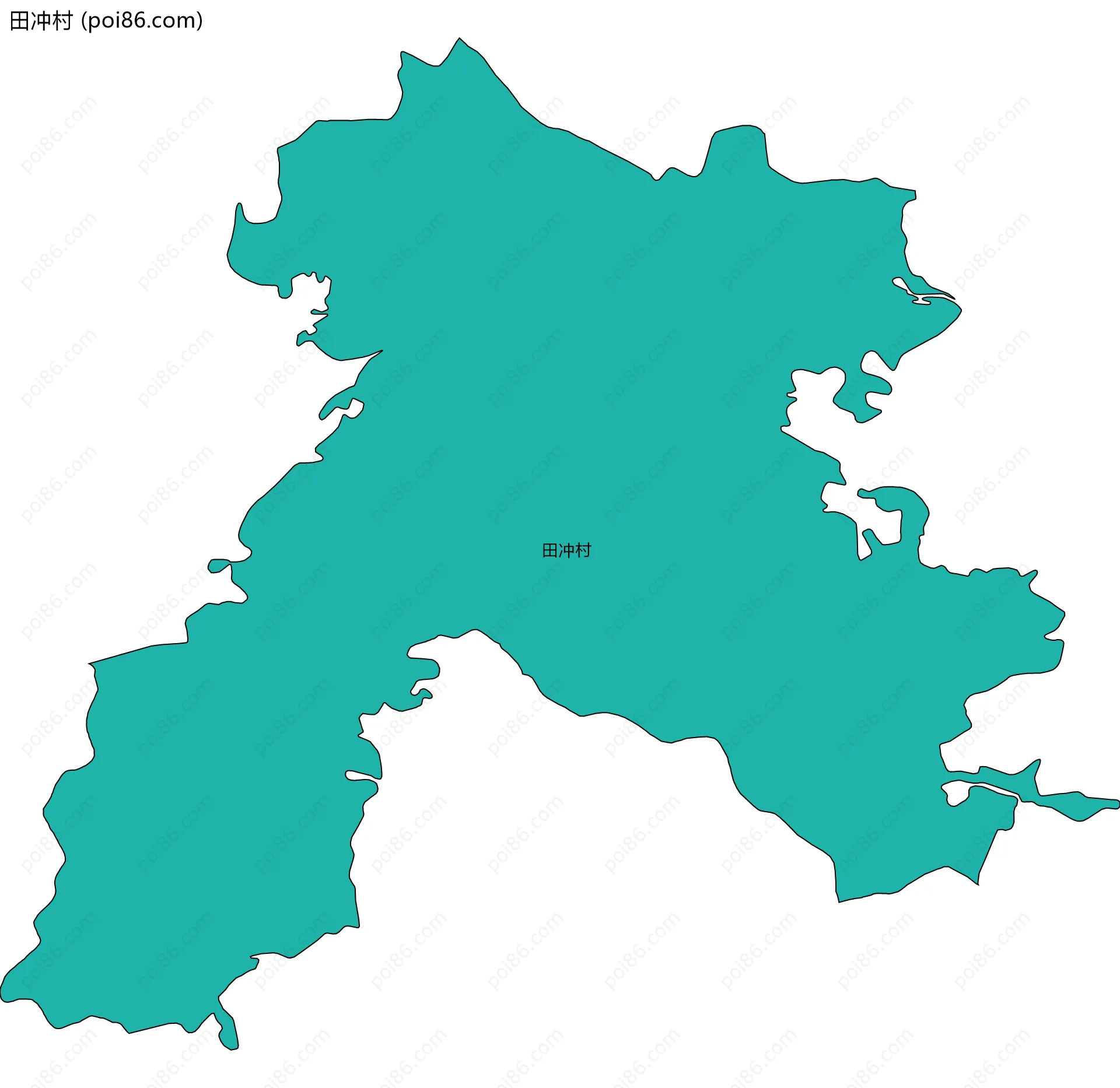 田冲村边界地图