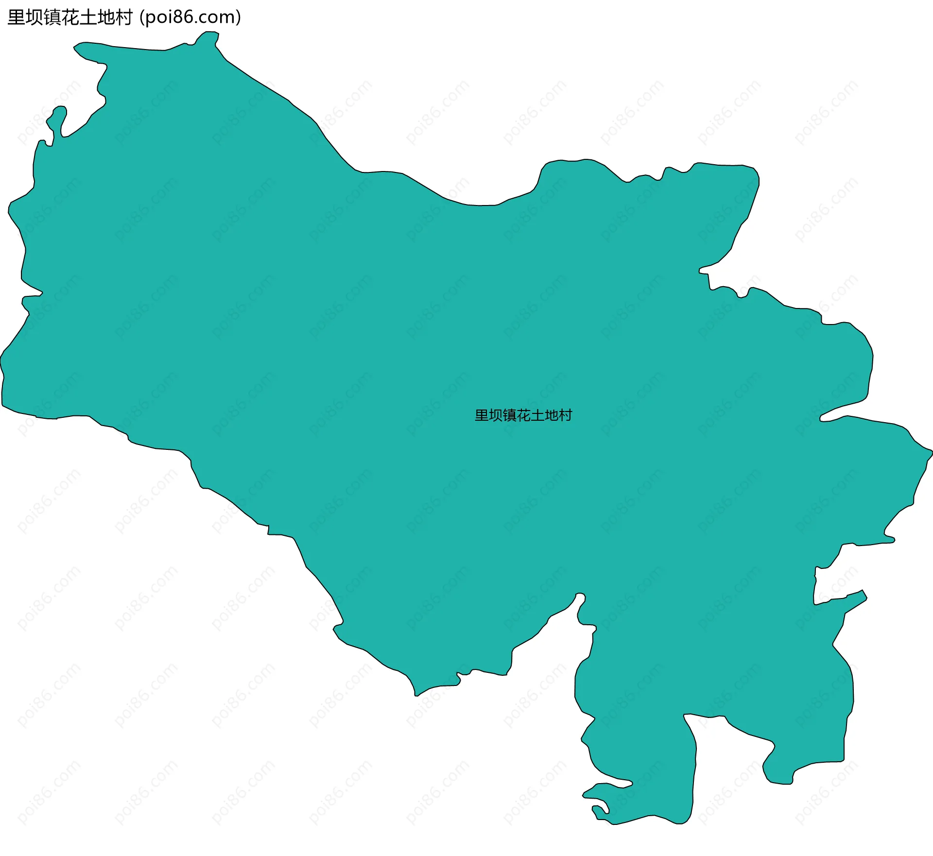 里坝镇花土地村边界地图