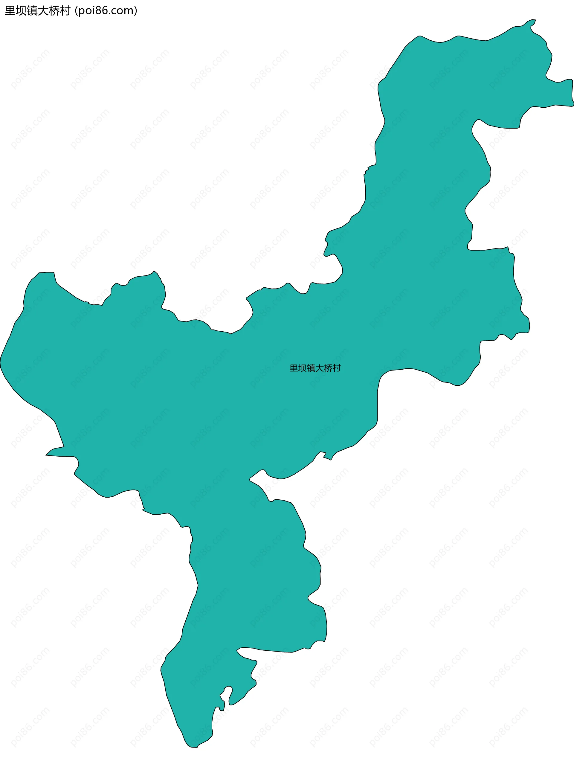 里坝镇大桥村边界地图