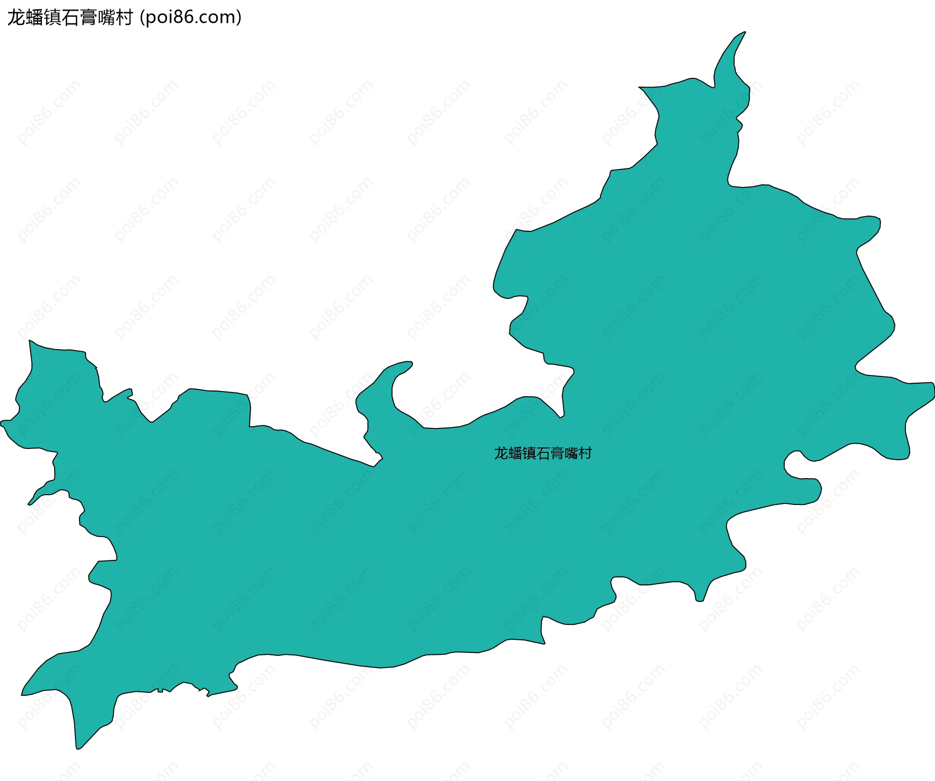 龙蟠镇石膏嘴村边界地图