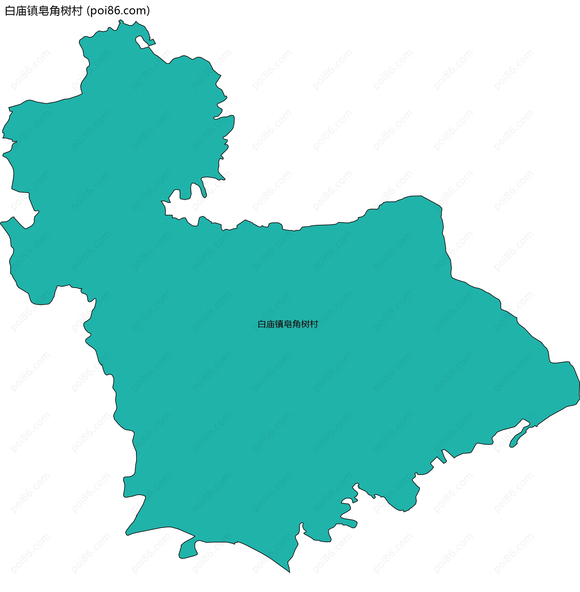 白庙镇皂角树村边界地图