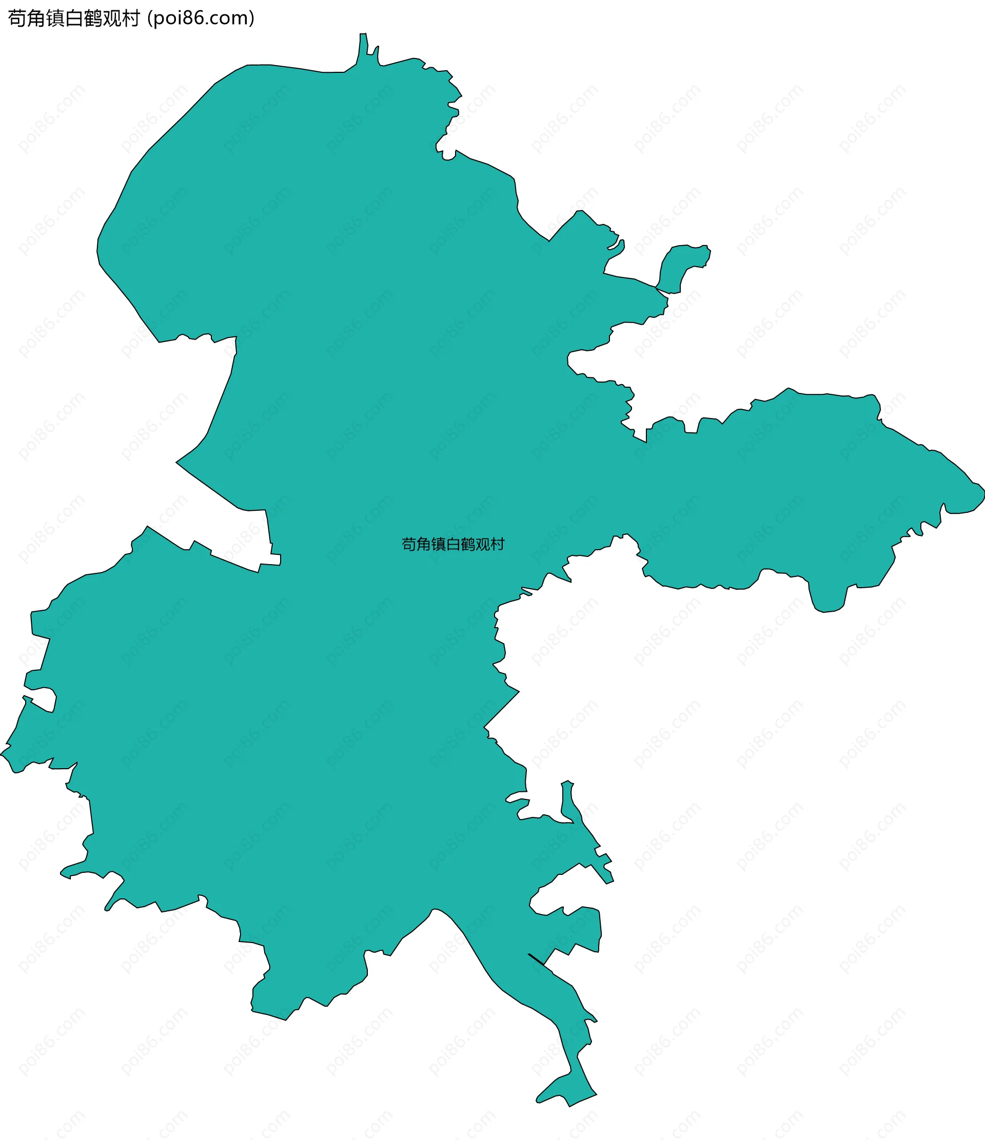 苟角镇白鹤观村边界地图