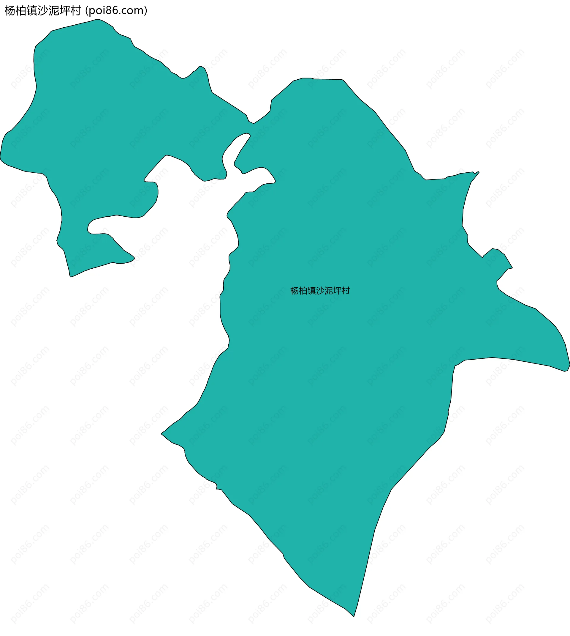 杨柏镇沙泥坪村边界地图