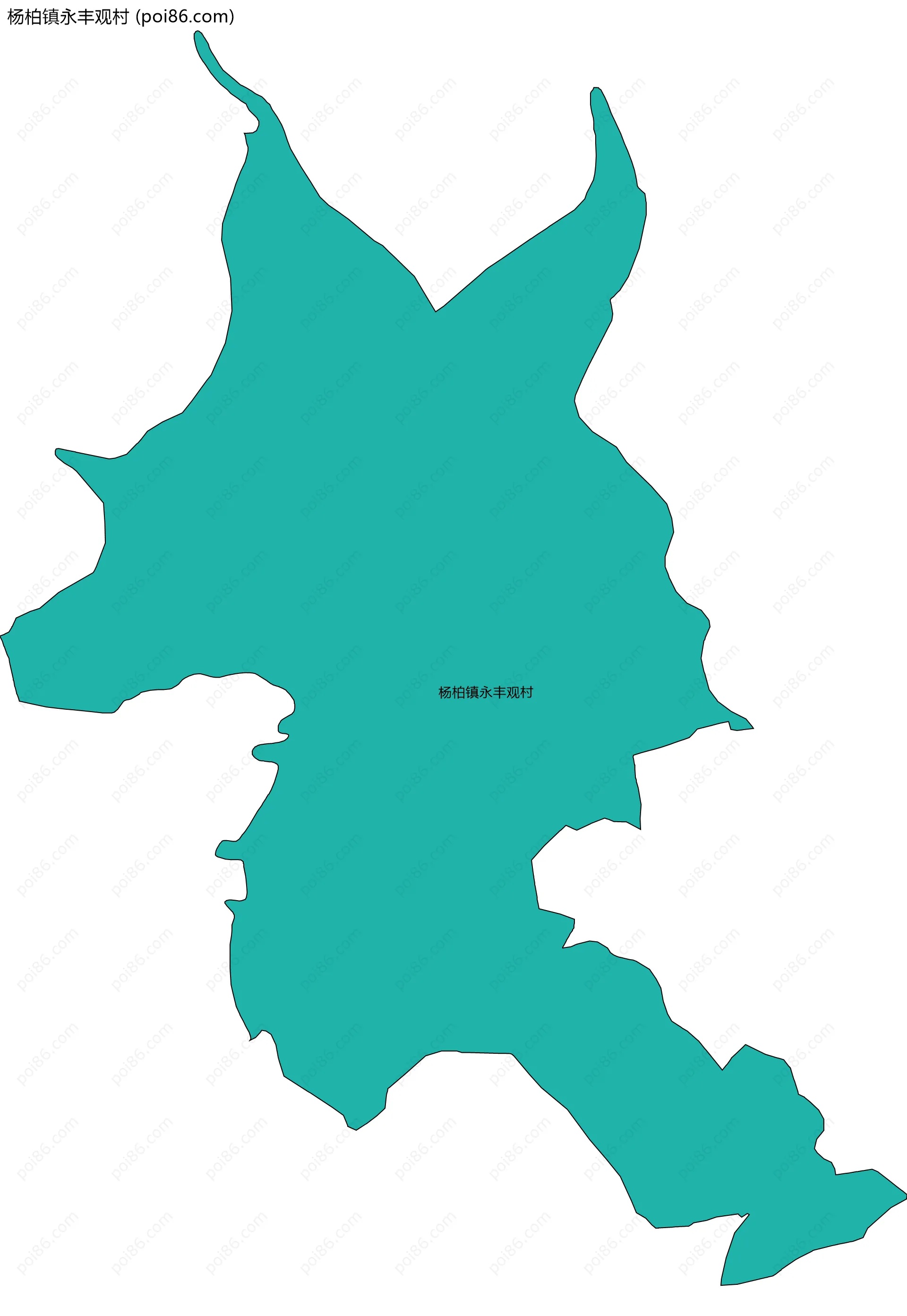 杨柏镇永丰观村边界地图