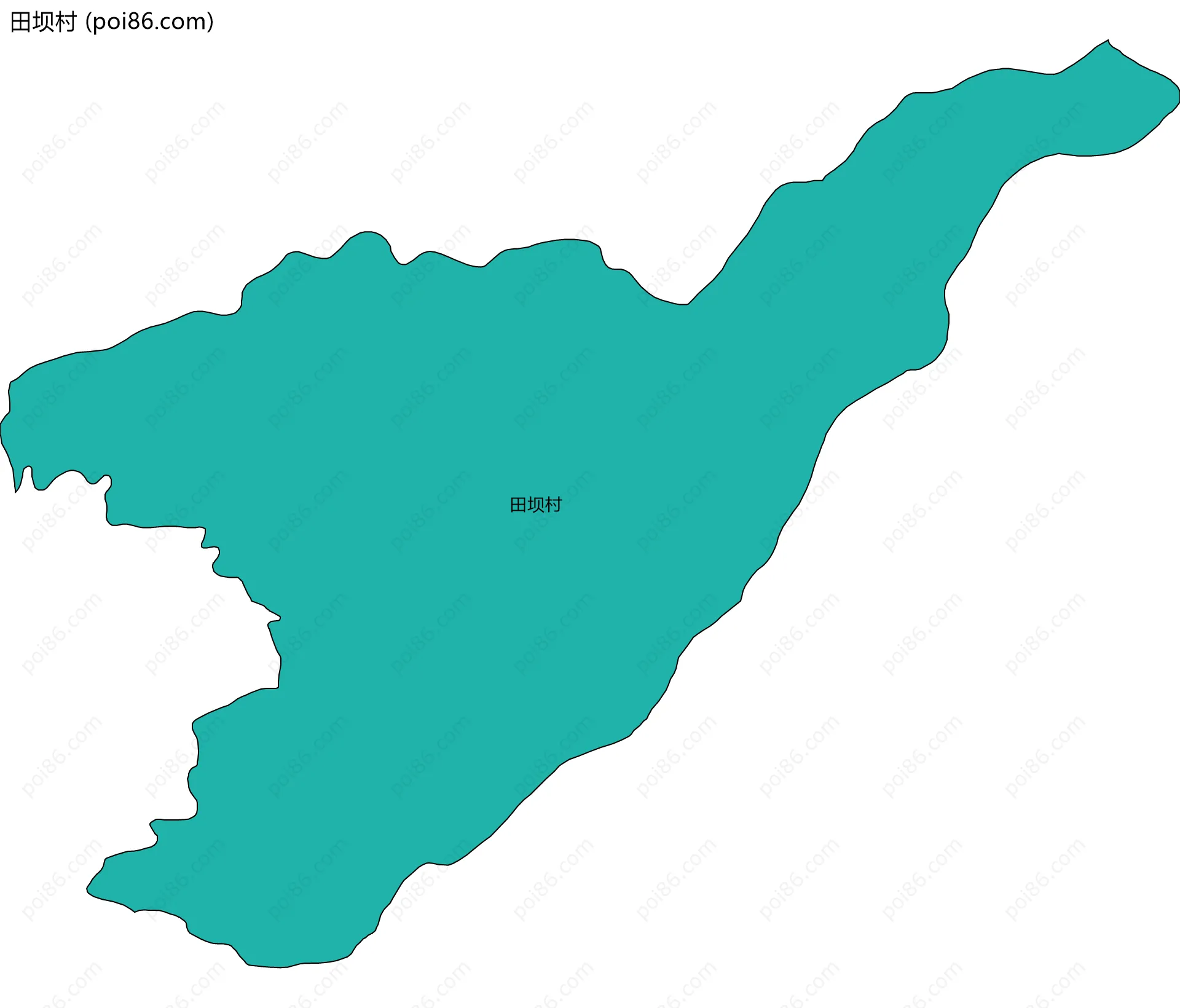 田坝村边界地图