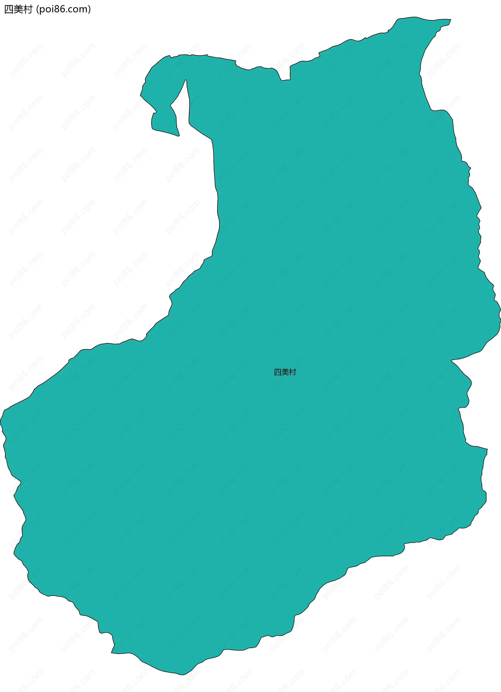 四美村边界地图