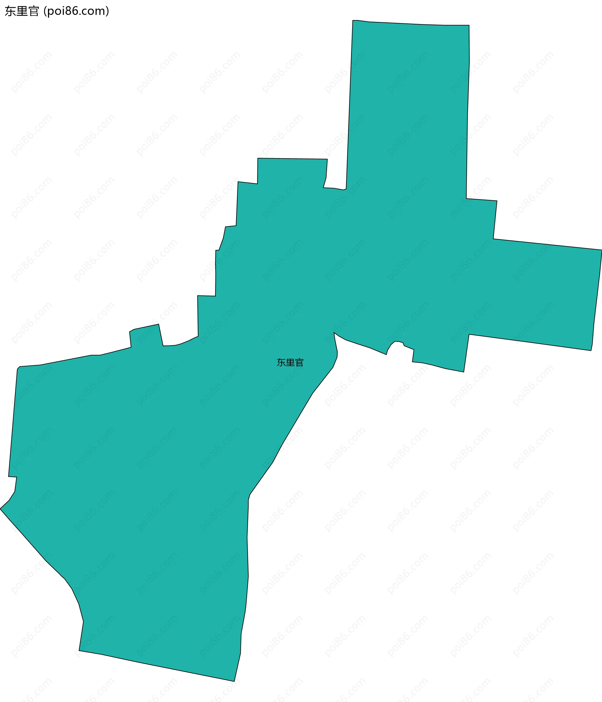 东里官边界地图