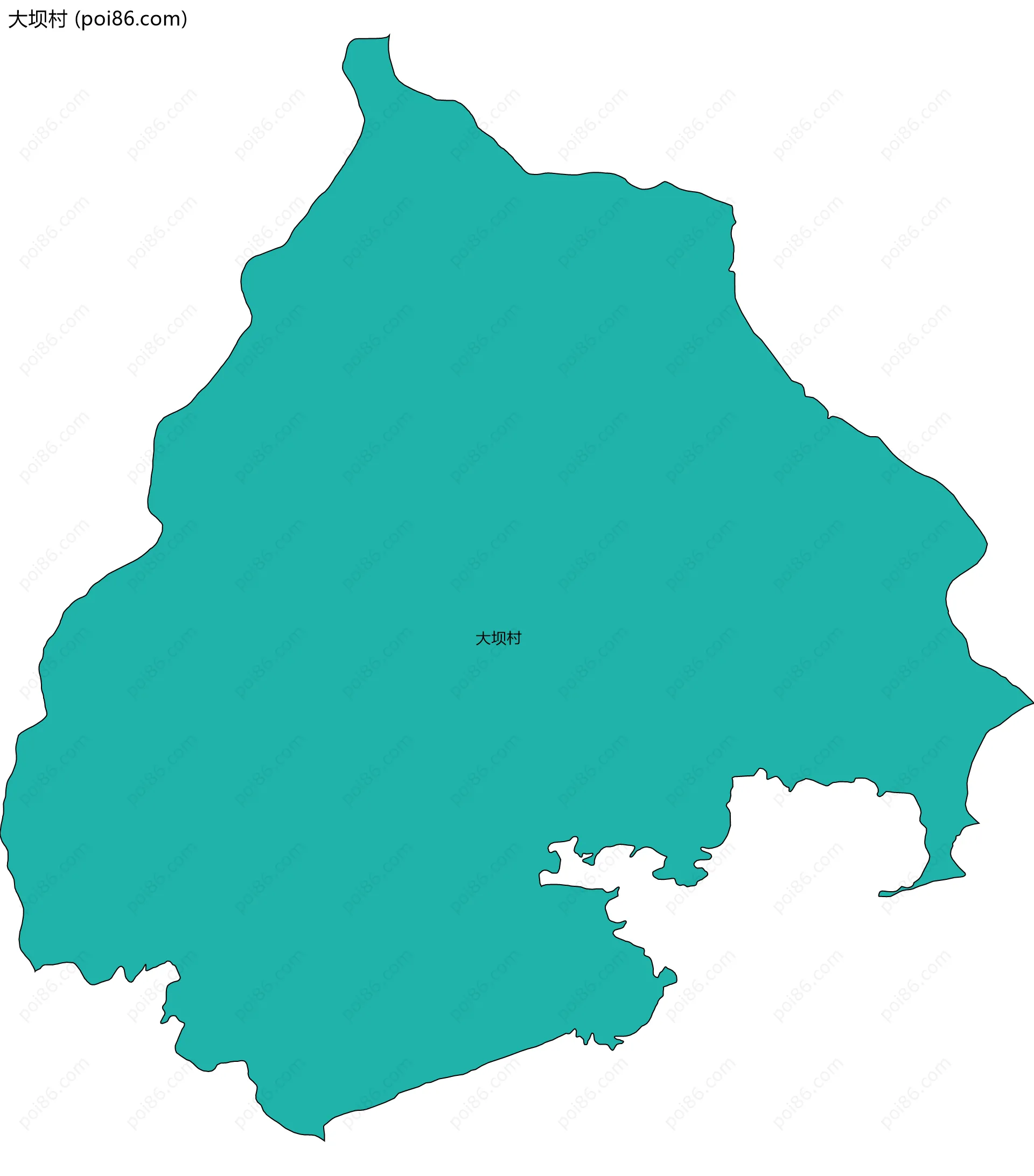 大坝村边界地图