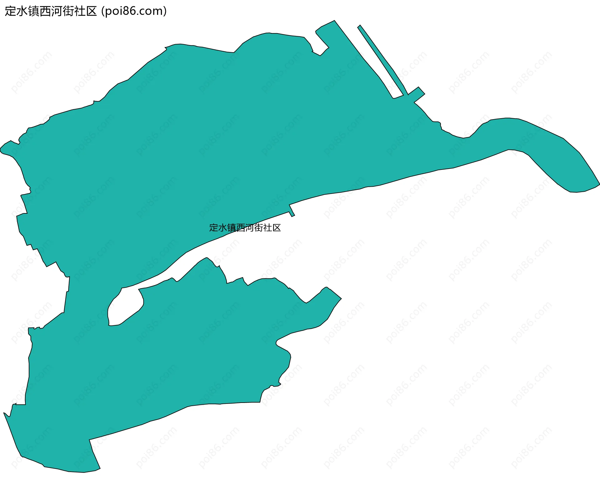 定水镇西河街社区边界地图