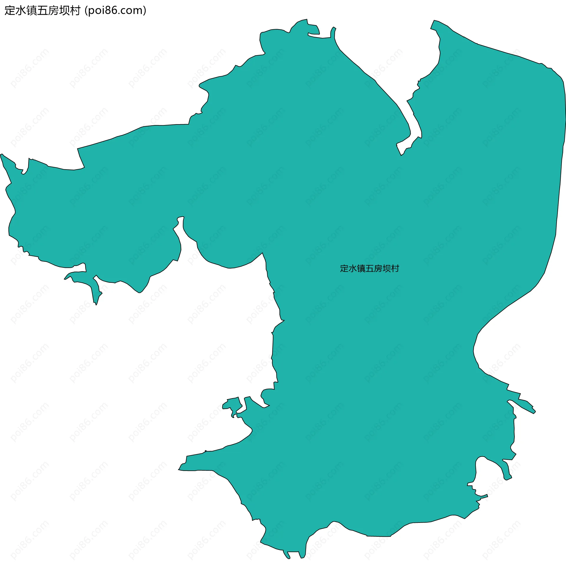 定水镇五房坝村边界地图