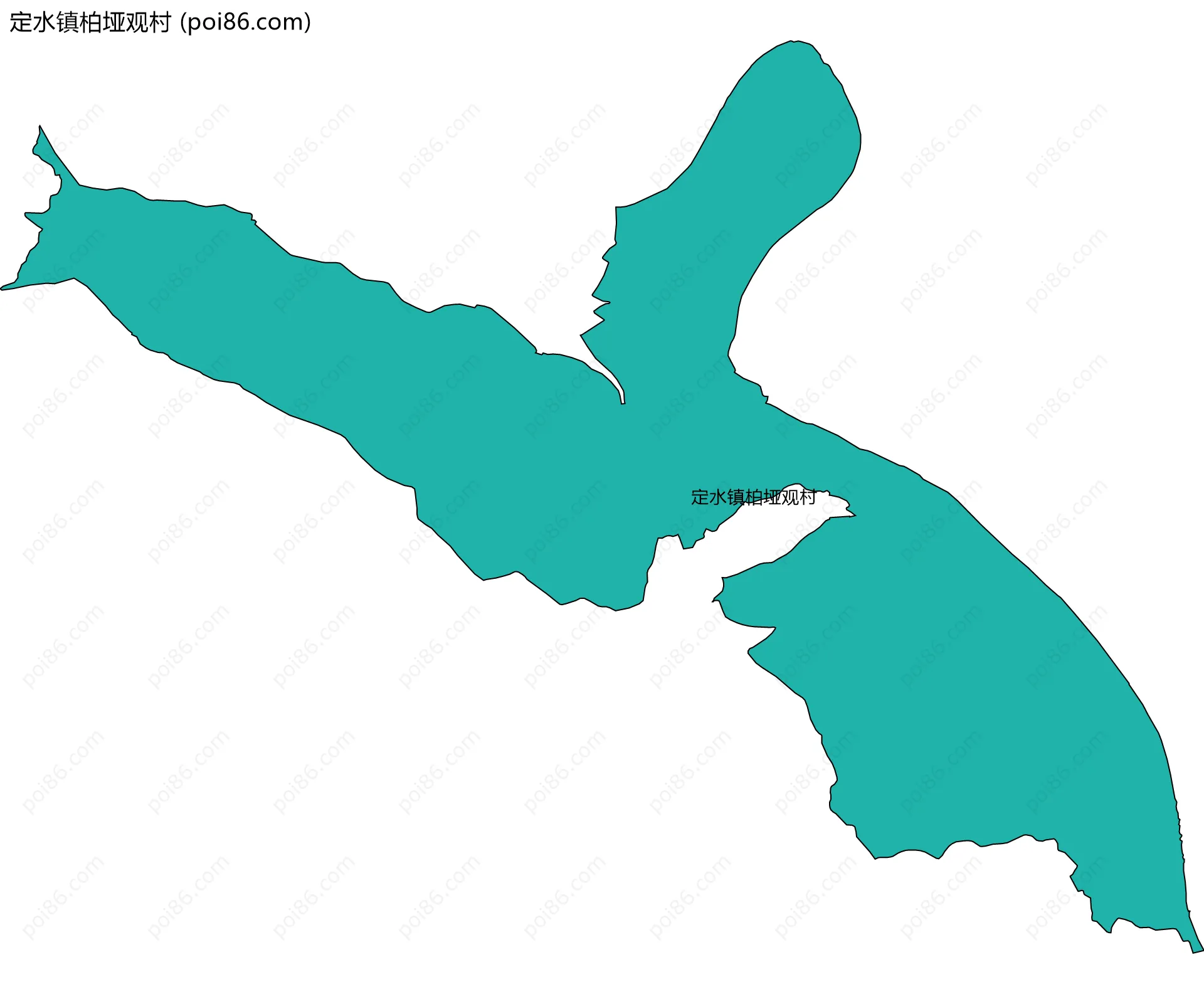 定水镇柏垭观村边界地图
