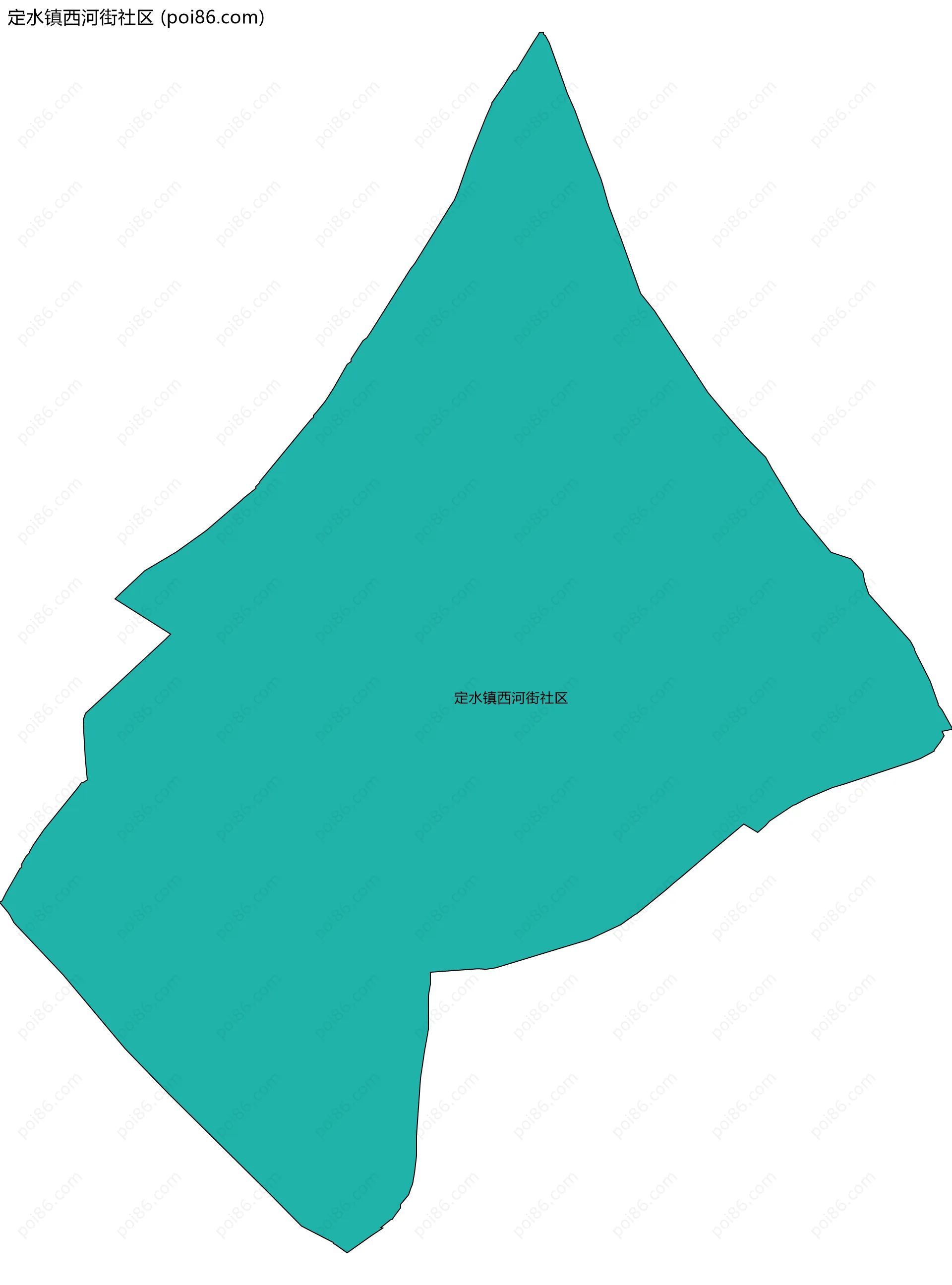 定水镇西河街社区边界地图