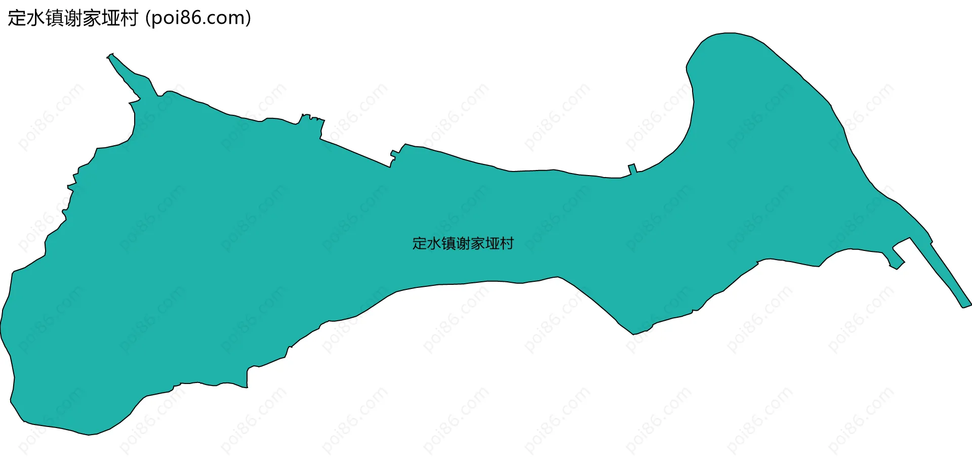 定水镇谢家垭村边界地图