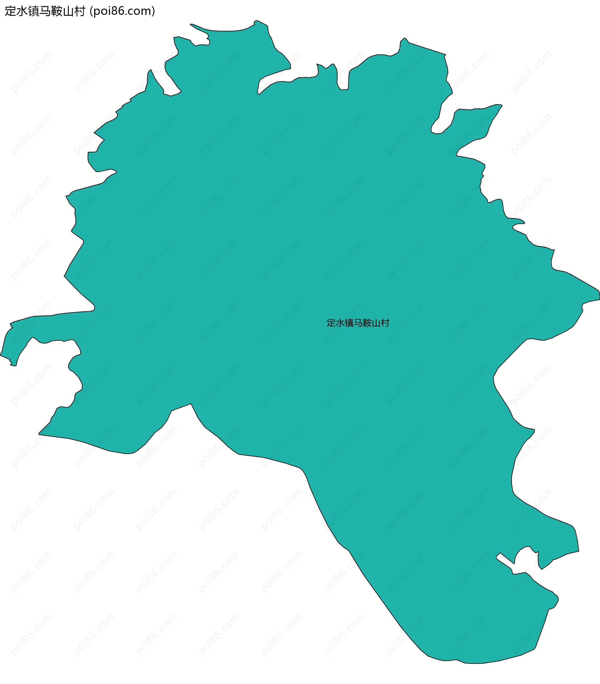 定水镇马鞍山村边界地图