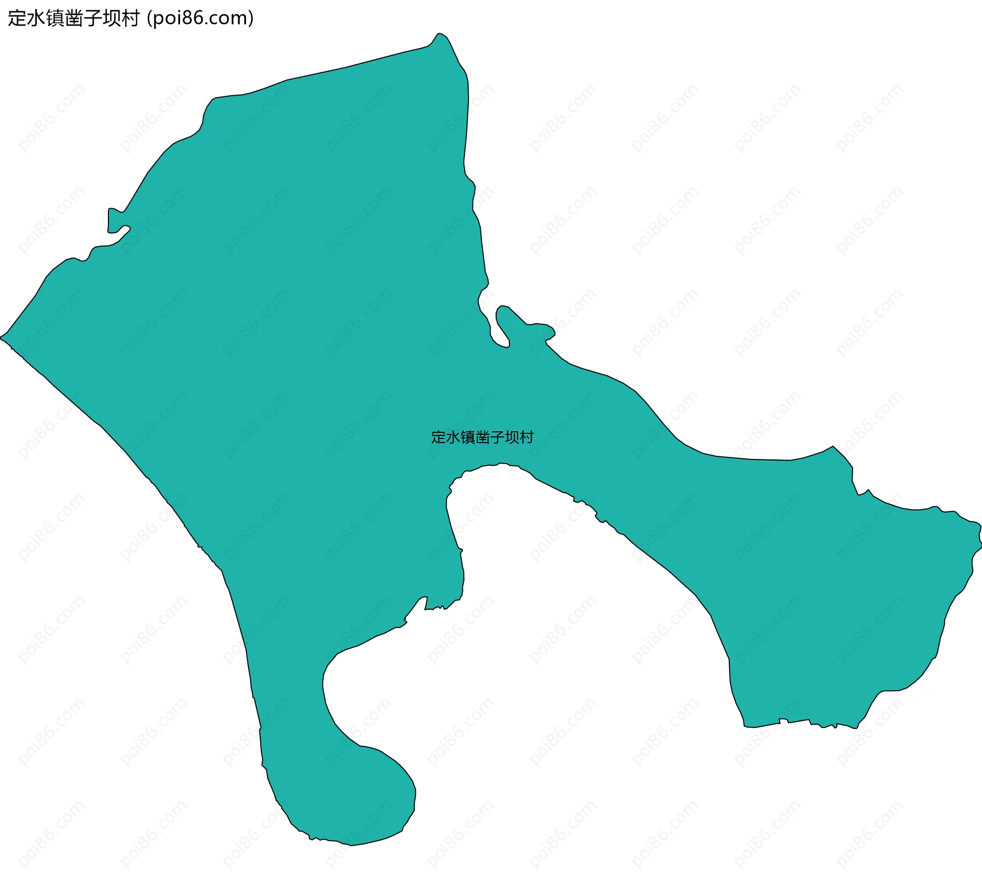 定水镇凿子坝村边界地图
