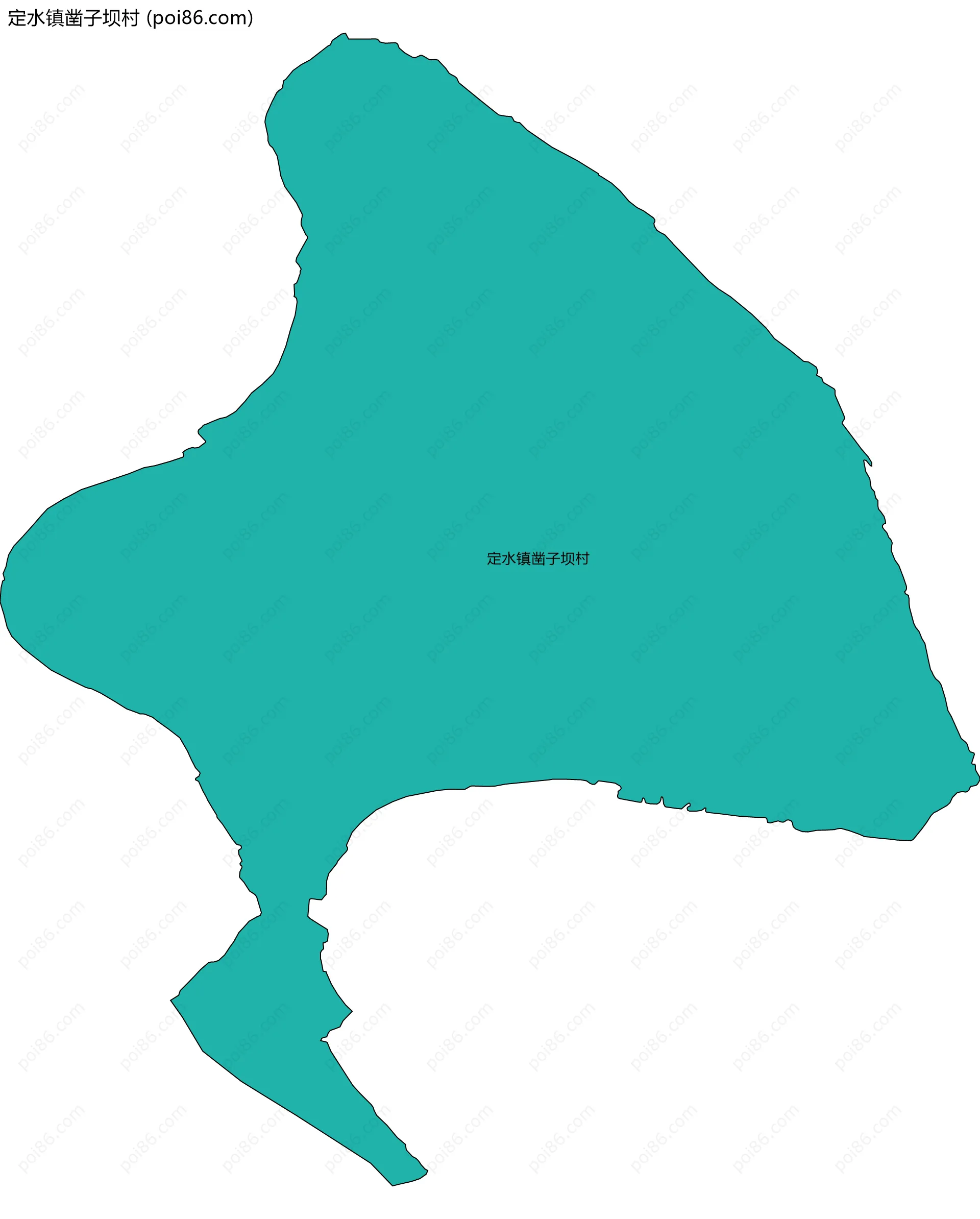 定水镇凿子坝村边界地图