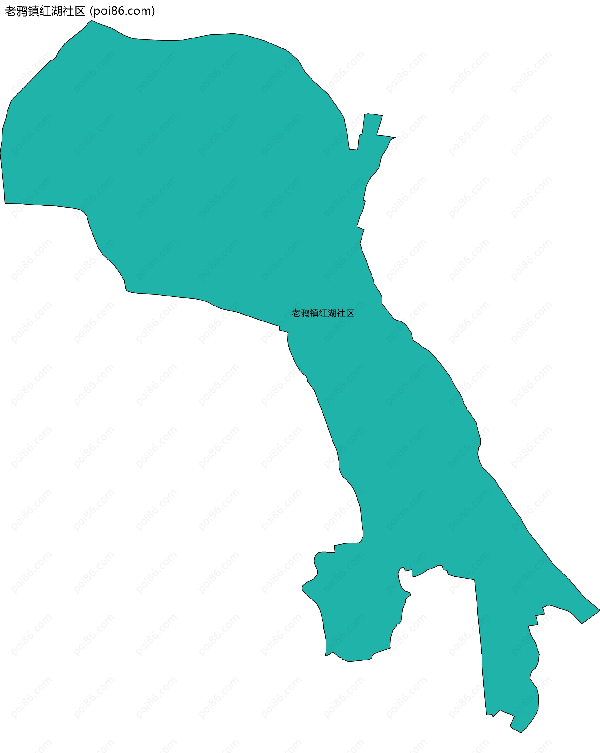 老鸦镇红湖社区边界地图