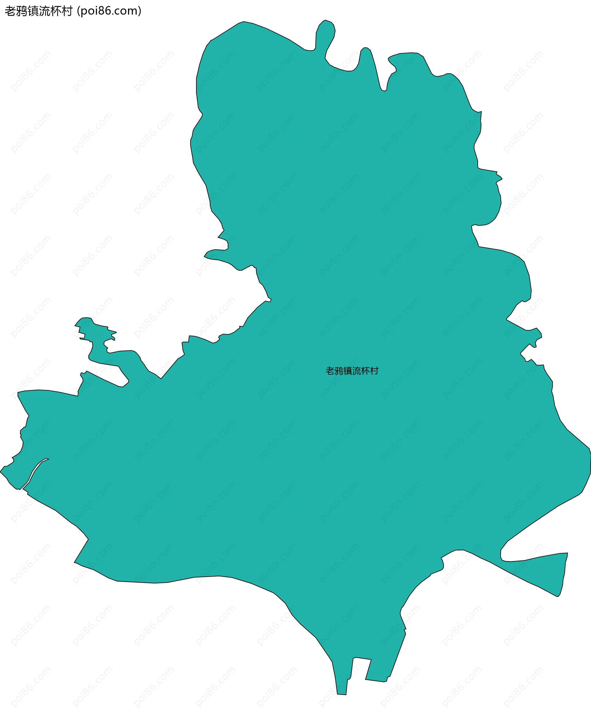 老鸦镇流杯村边界地图