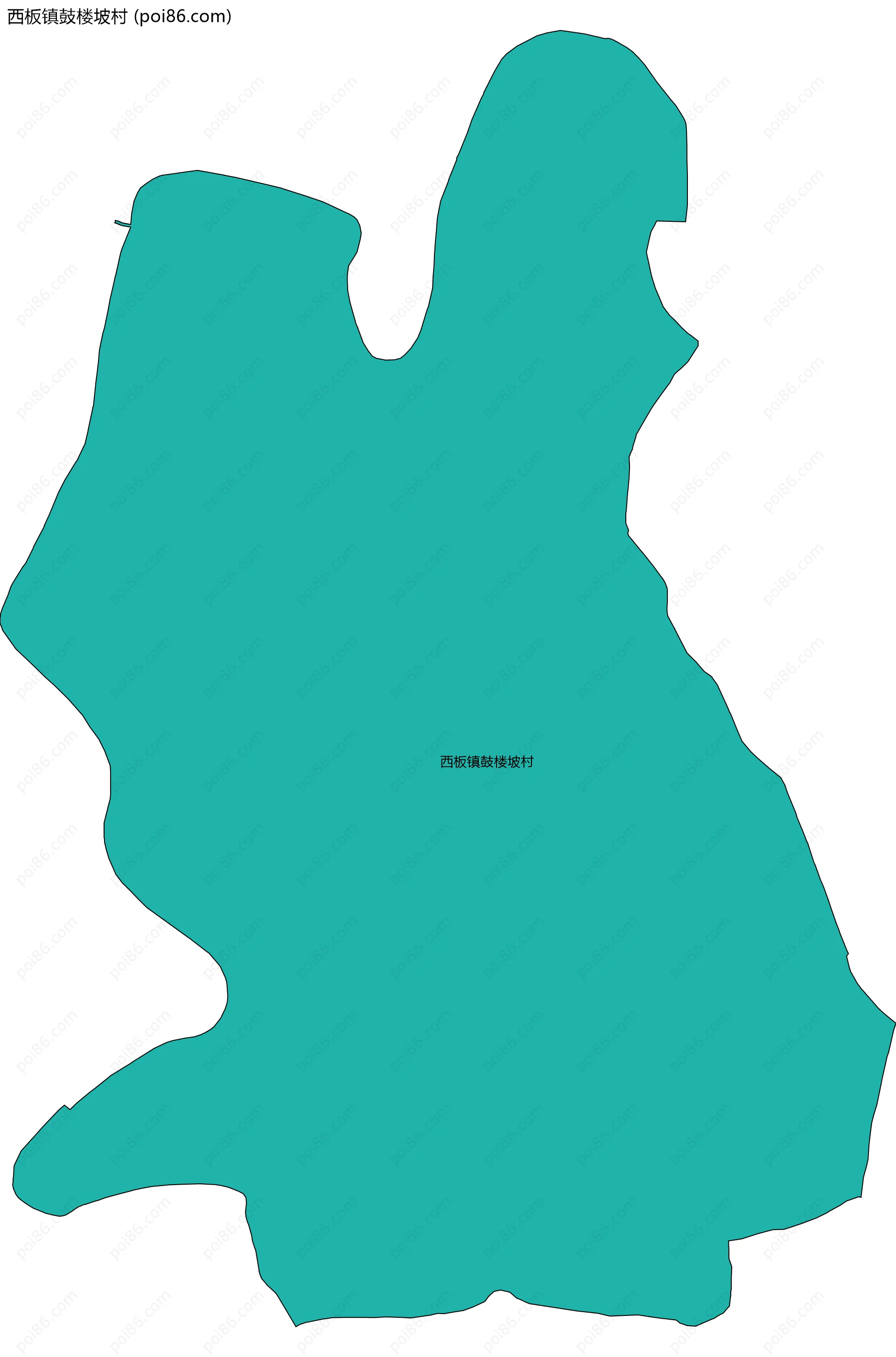 西板镇鼓楼坡村边界地图