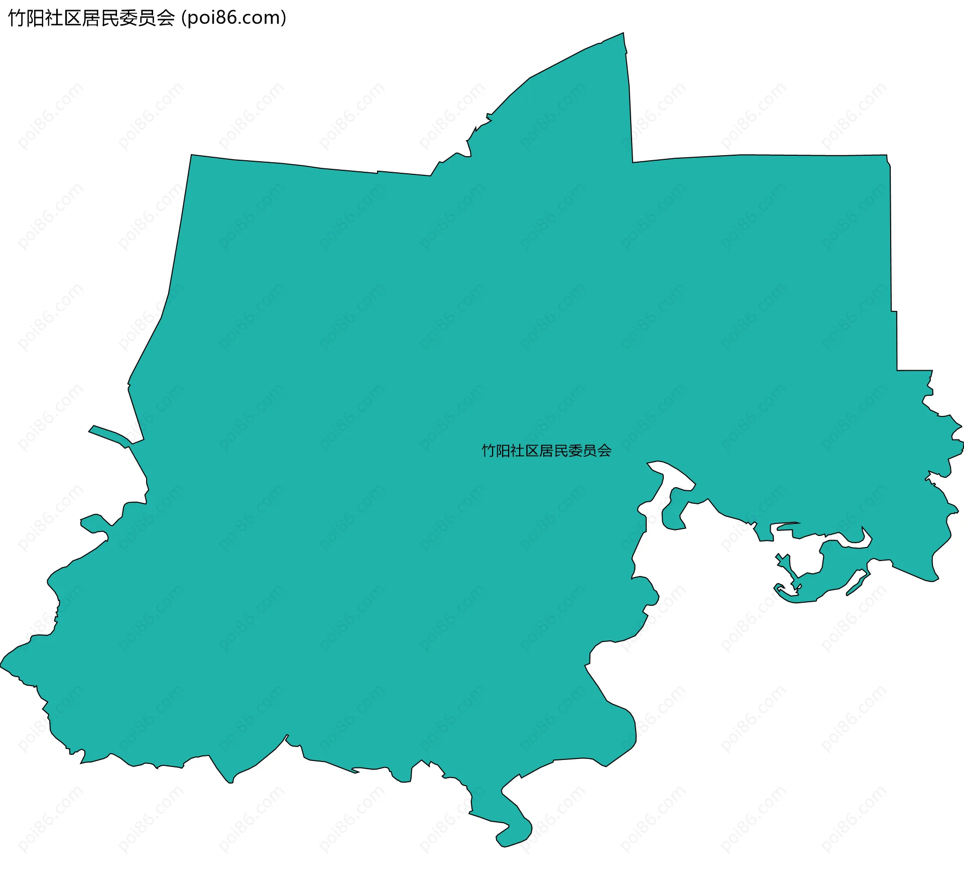 竹阳社区居民委员会边界地图
