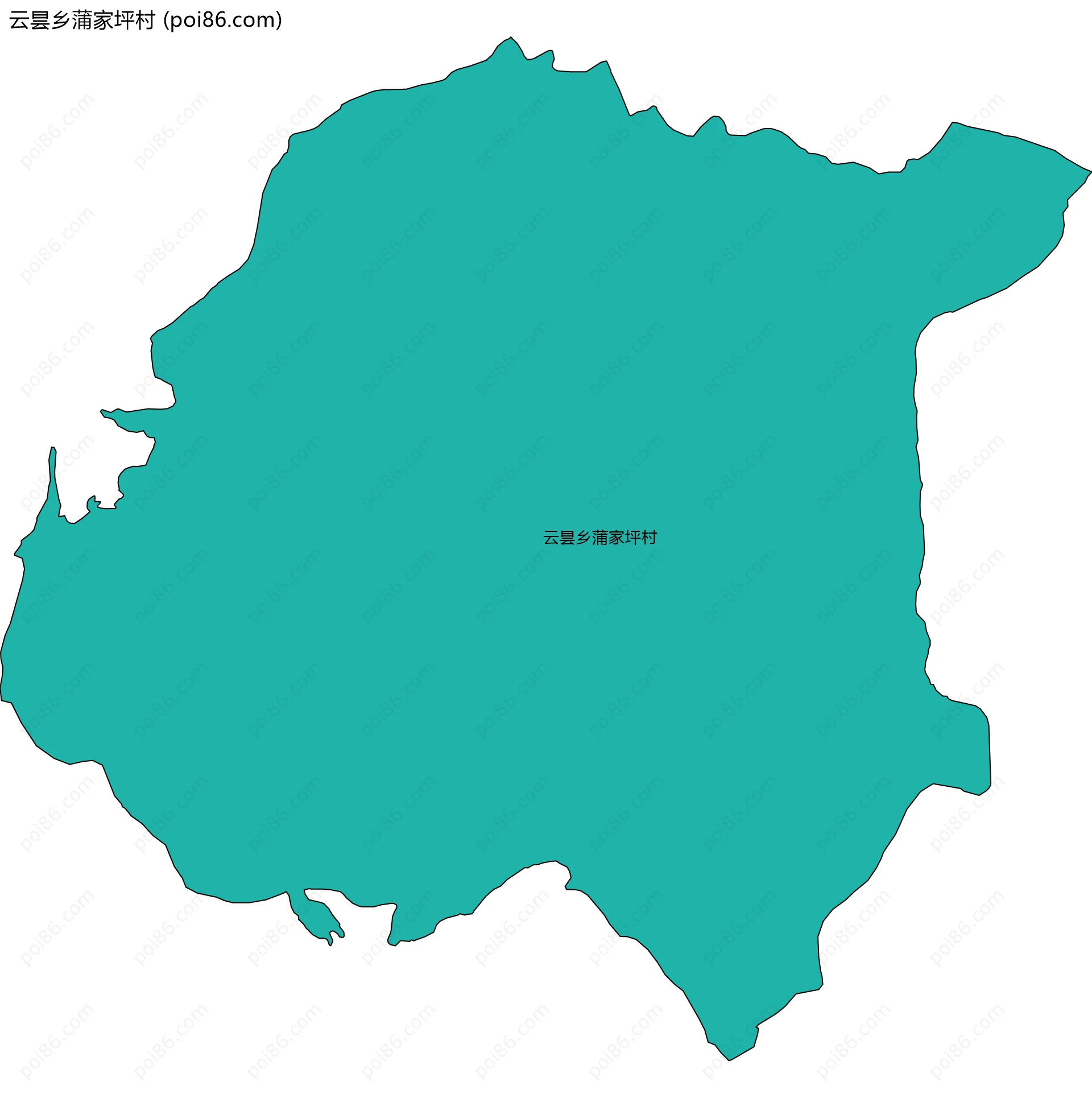 云昙乡蒲家坪村边界地图