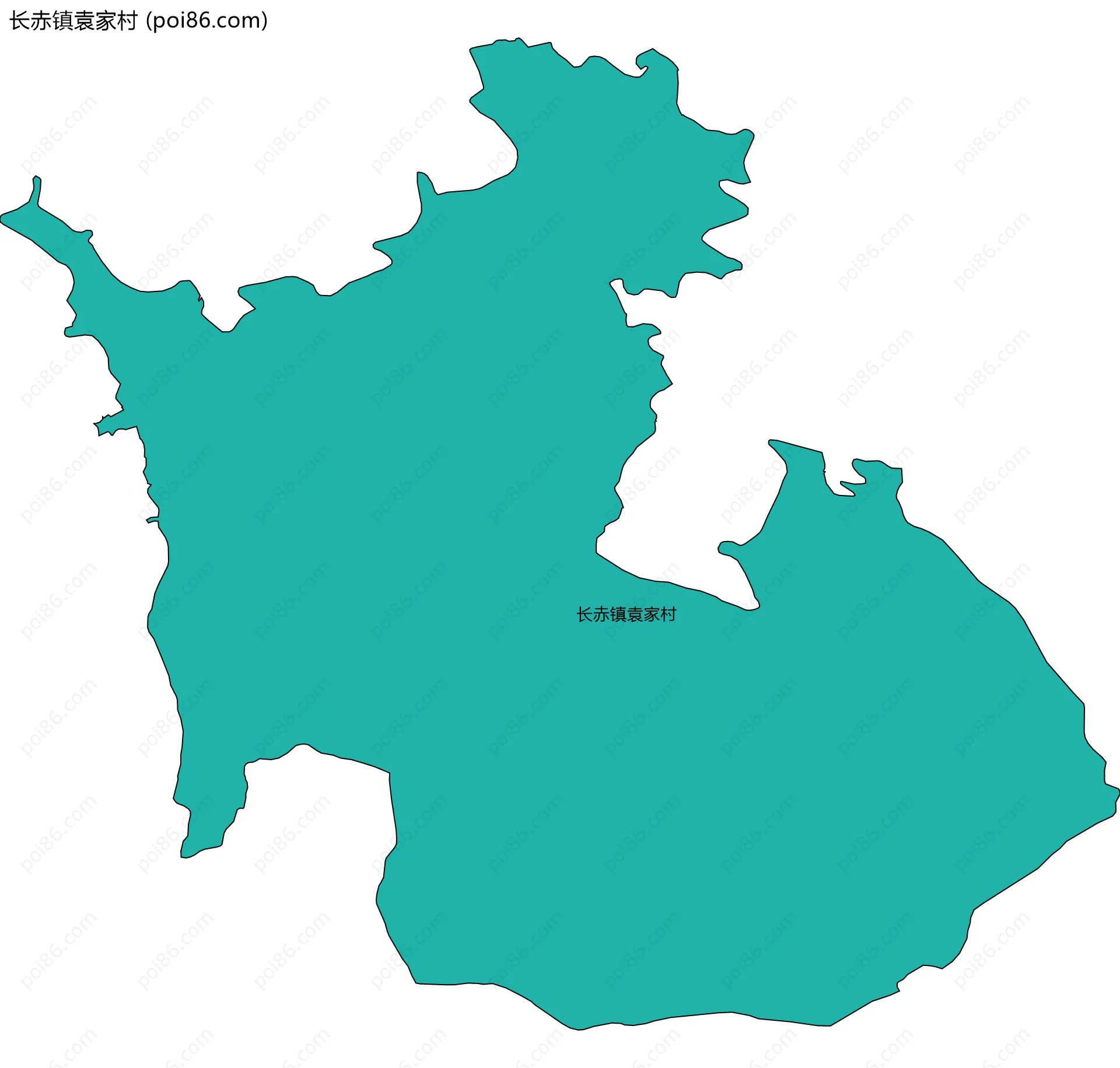 长赤镇袁家村边界地图