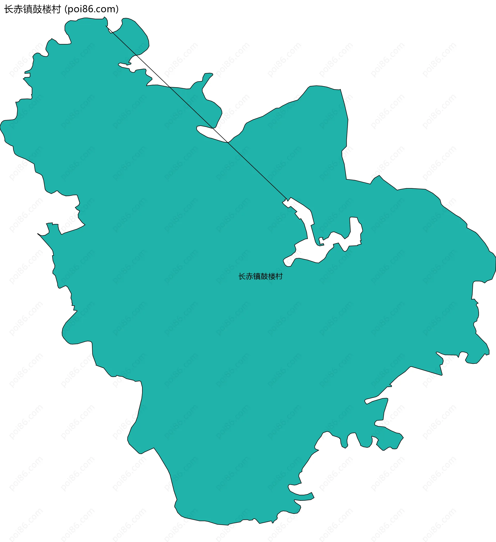 长赤镇鼓楼村边界地图