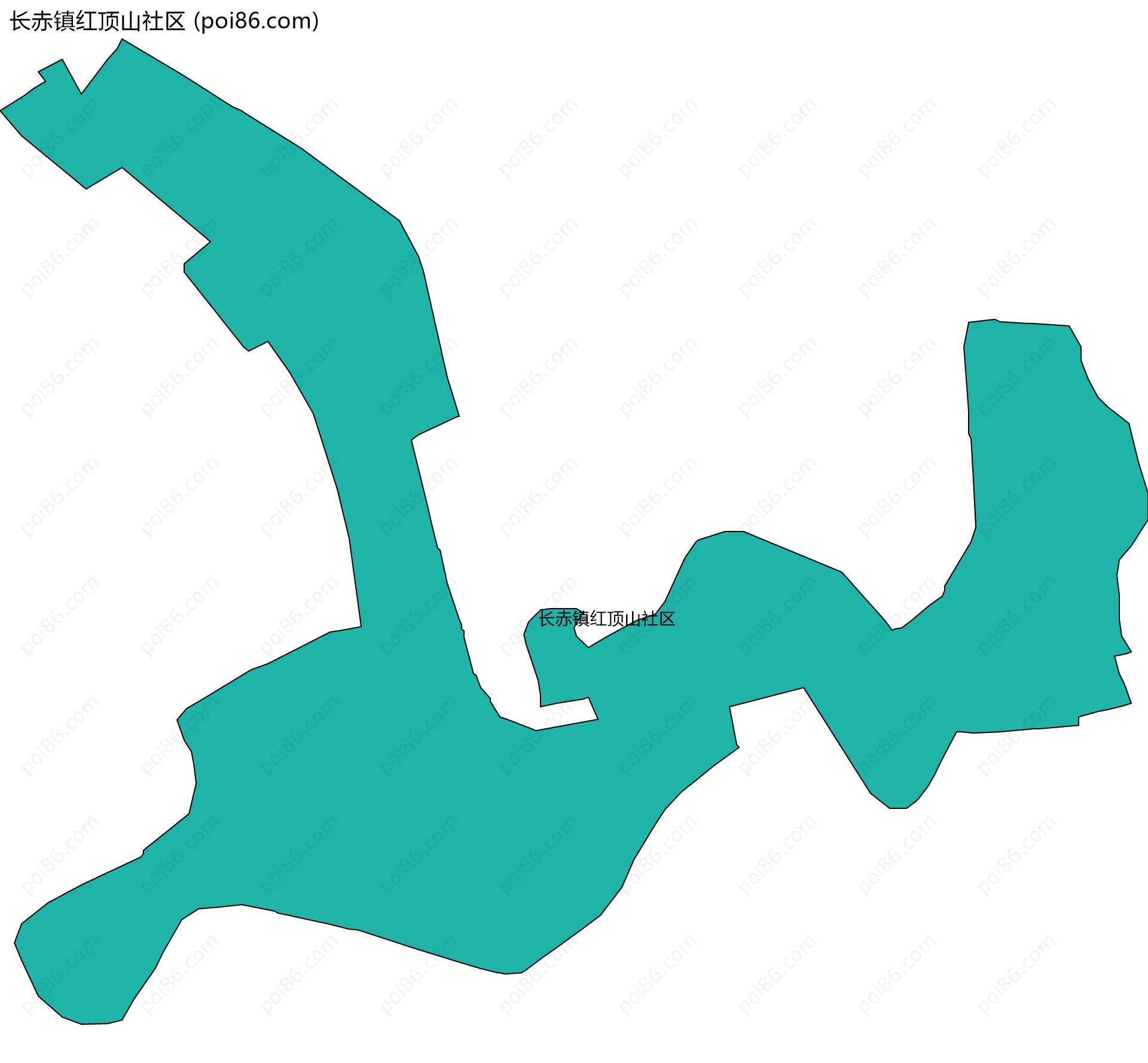 长赤镇红顶山社区边界地图