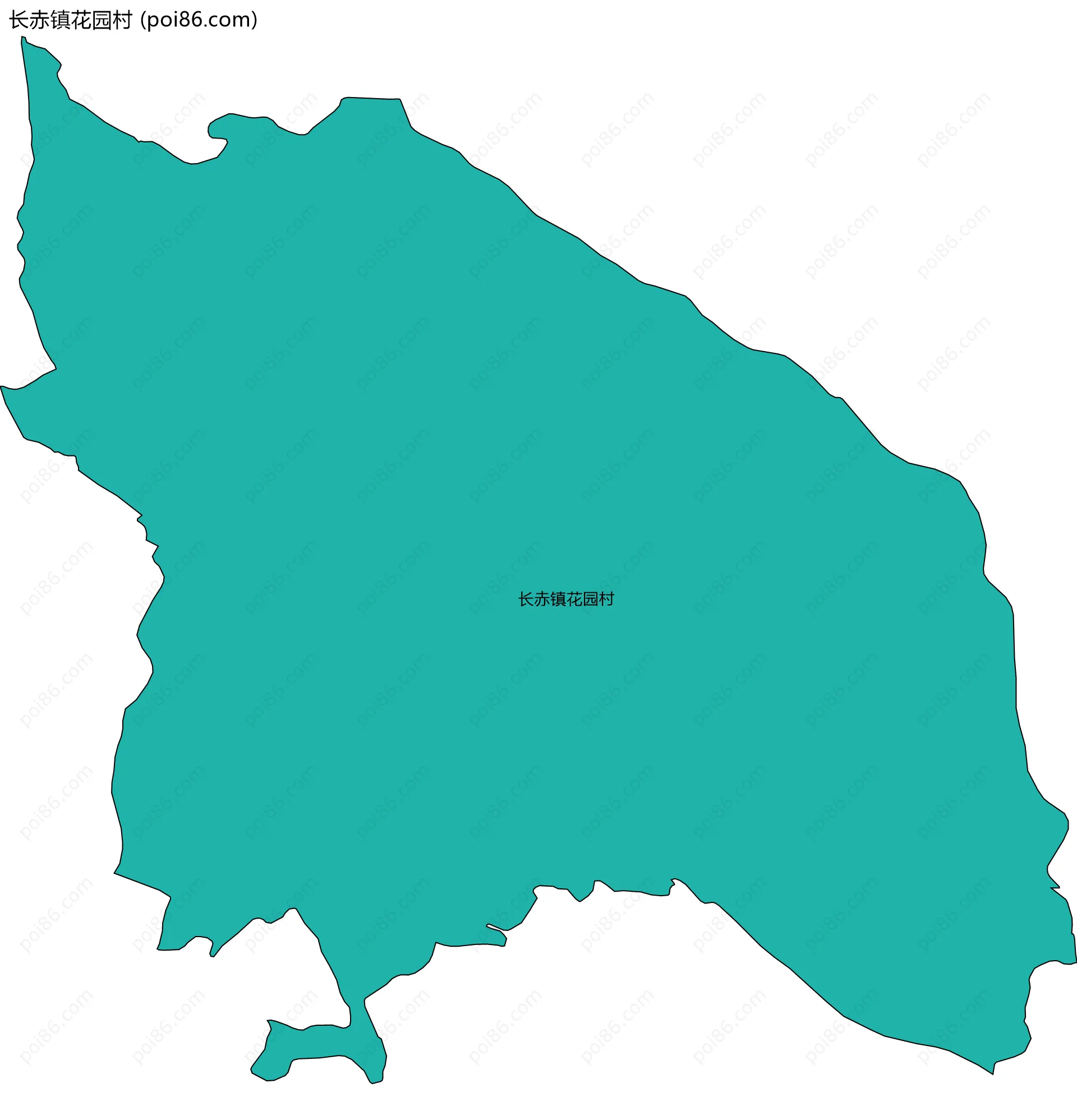 长赤镇花园村边界地图