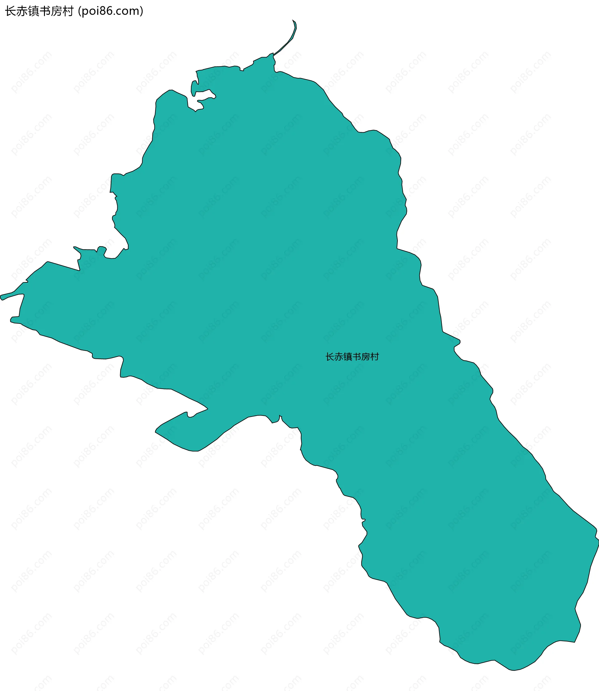 长赤镇书房村边界地图