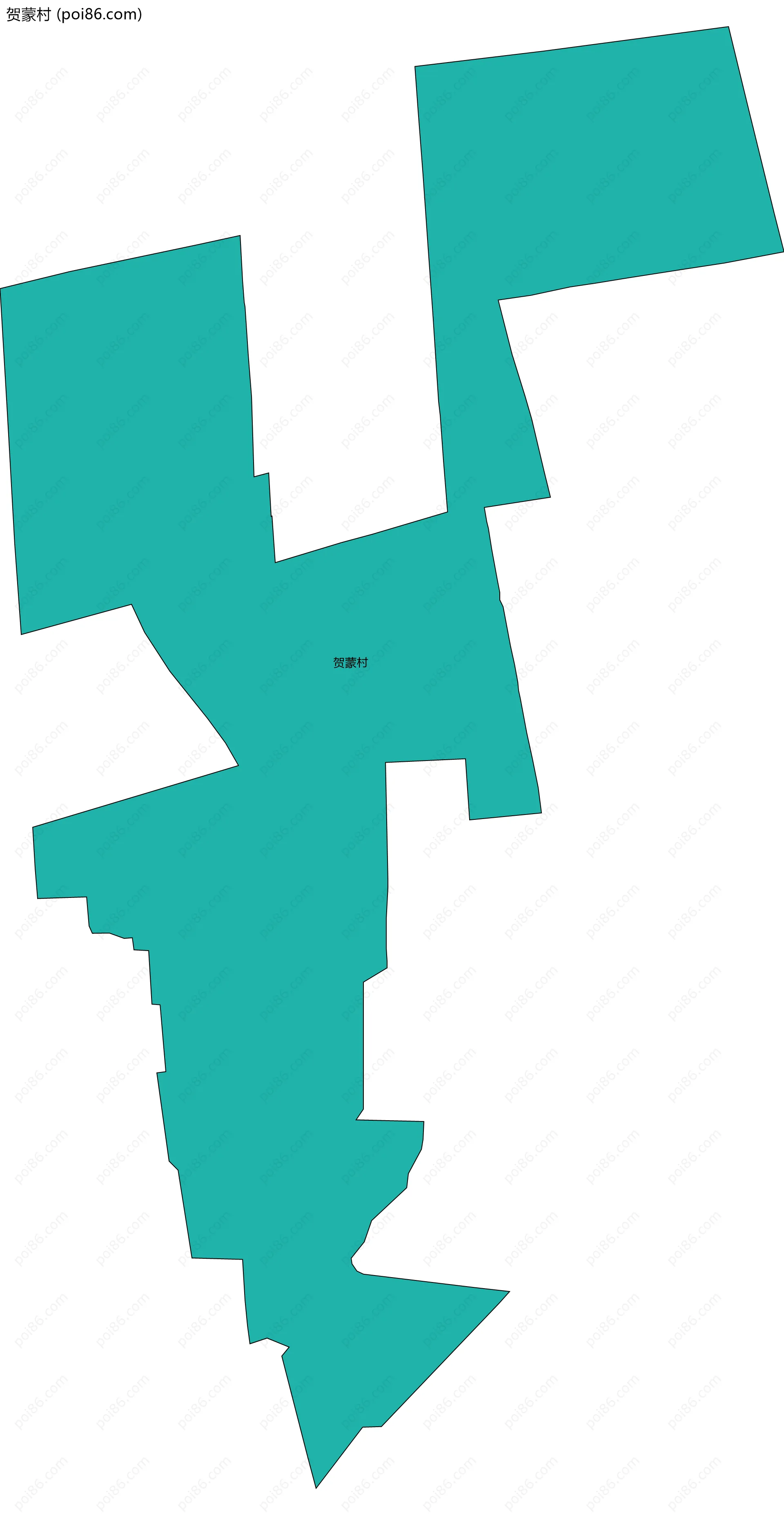 贺蒙村边界地图