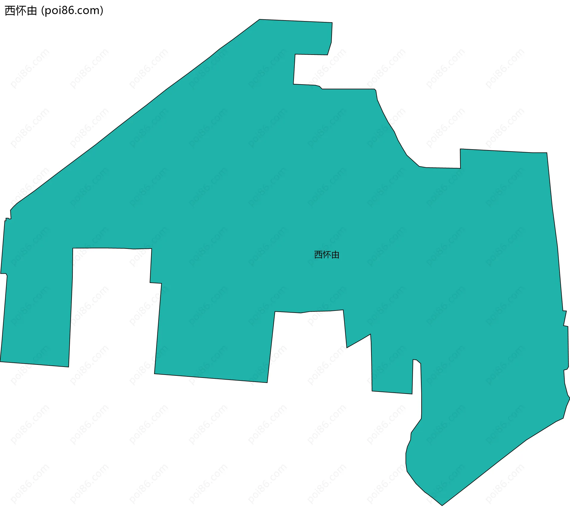 西怀由边界地图