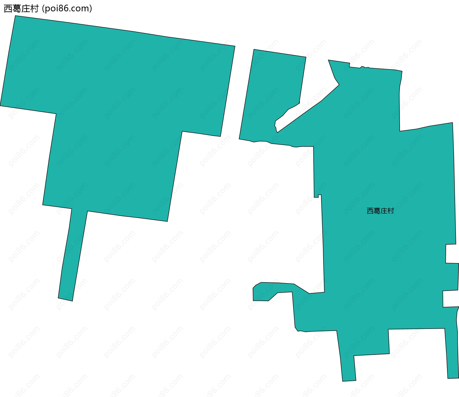 西葛庄村边界地图