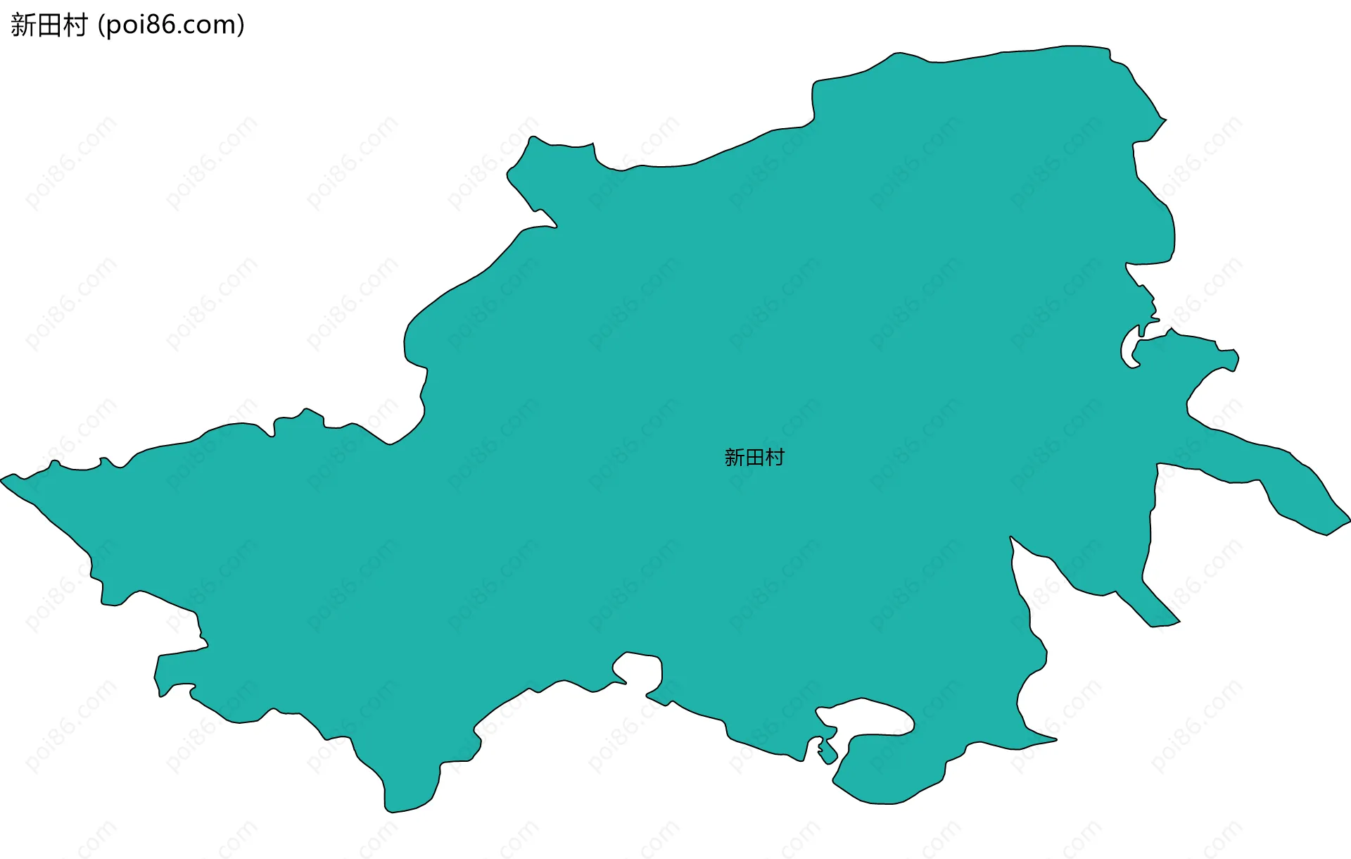 新田村边界地图